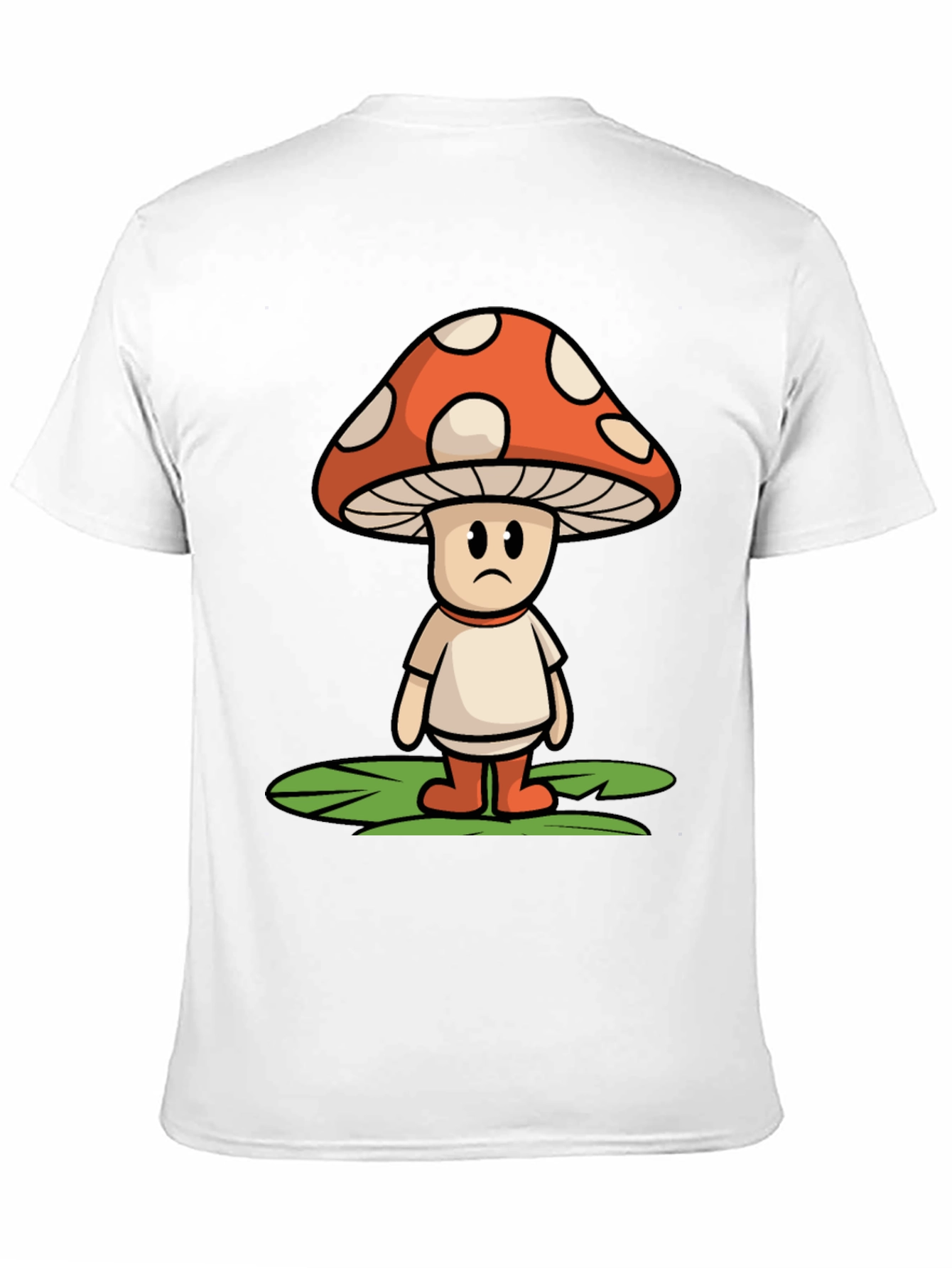 Sad Mushroom Graphic Tee - Funky Black T-Shirt