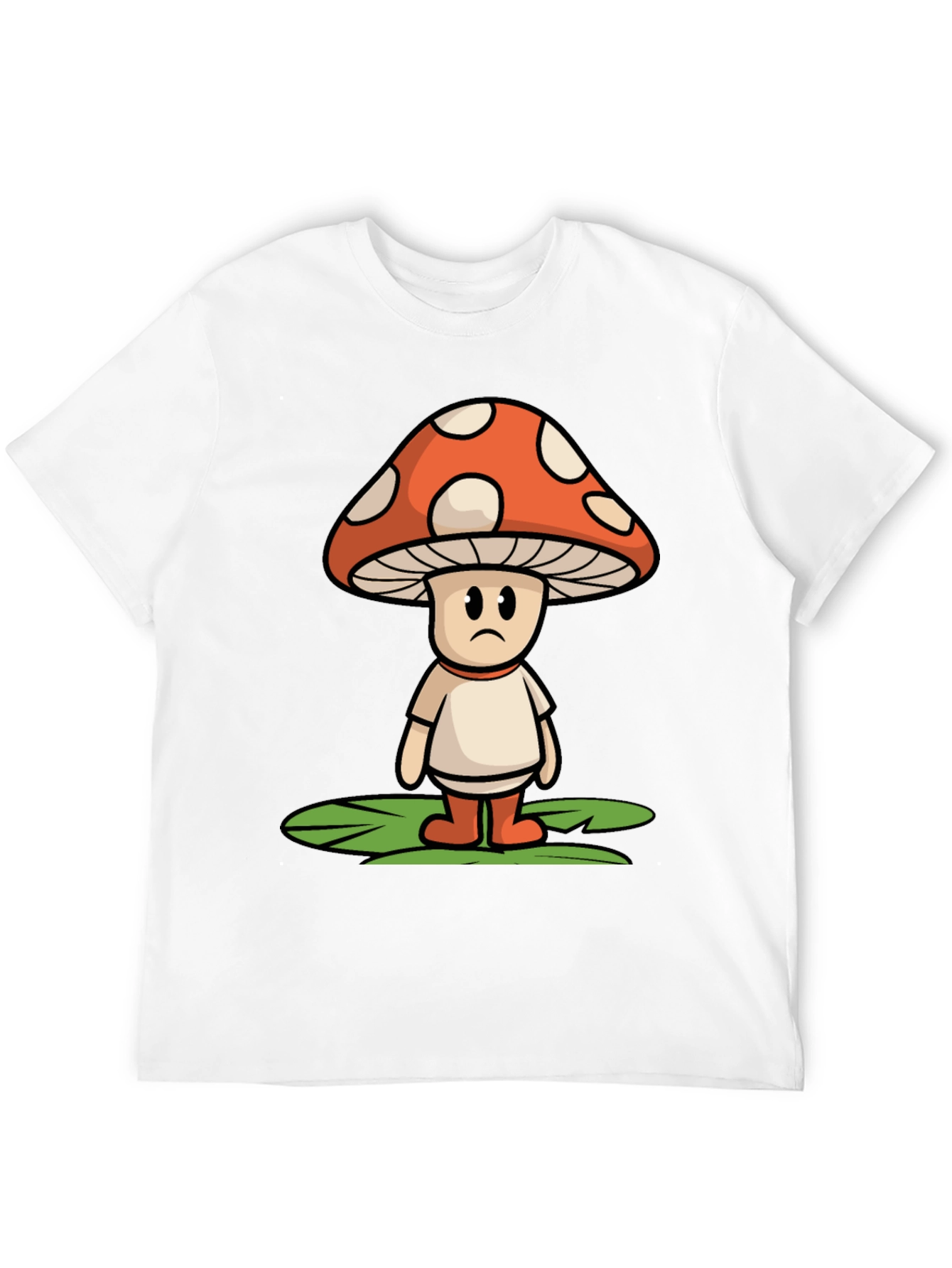 Sad Mushroom Graphic Tee - Funky Black T-Shirt