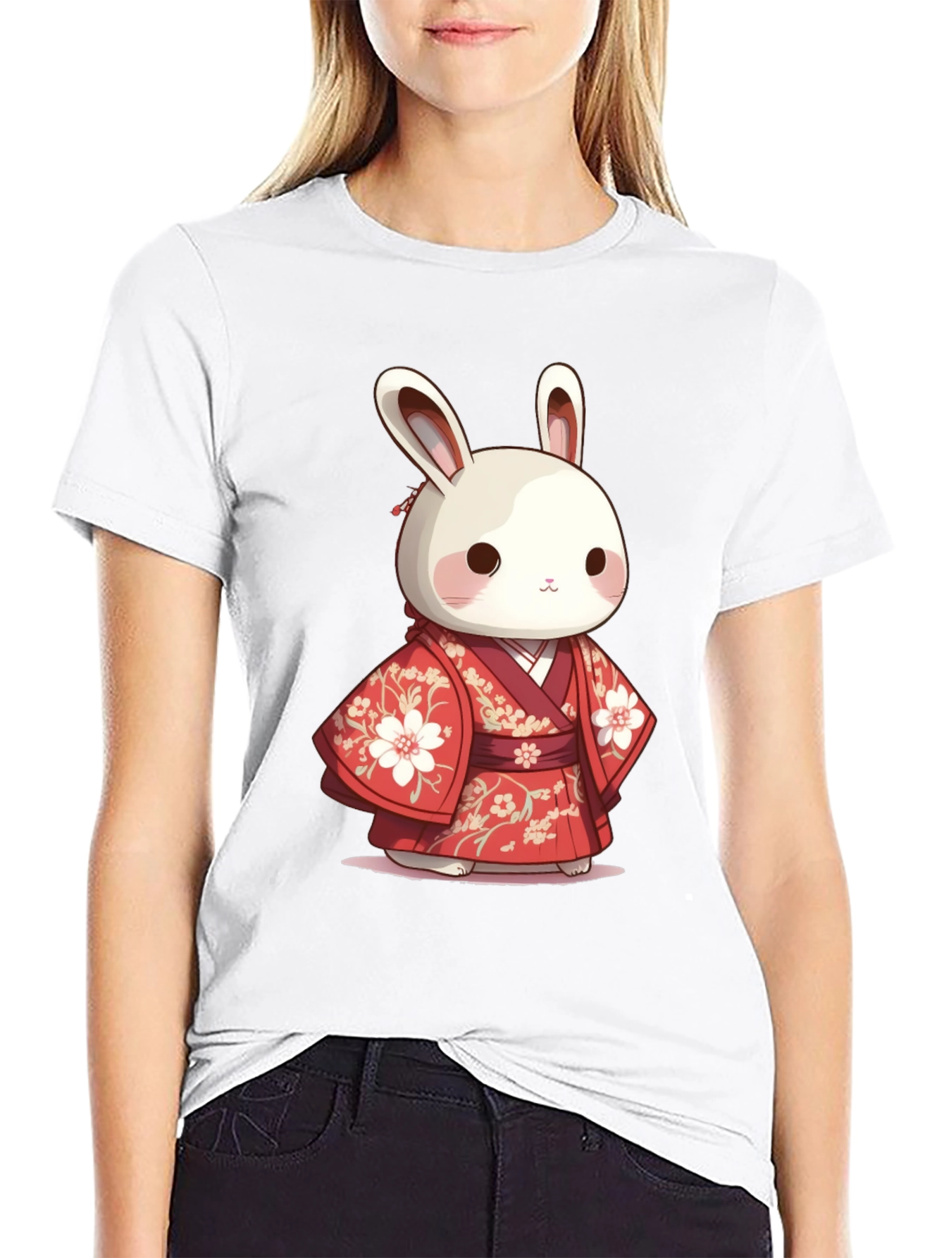 Cute Bunny in Kimono T-Shirt
