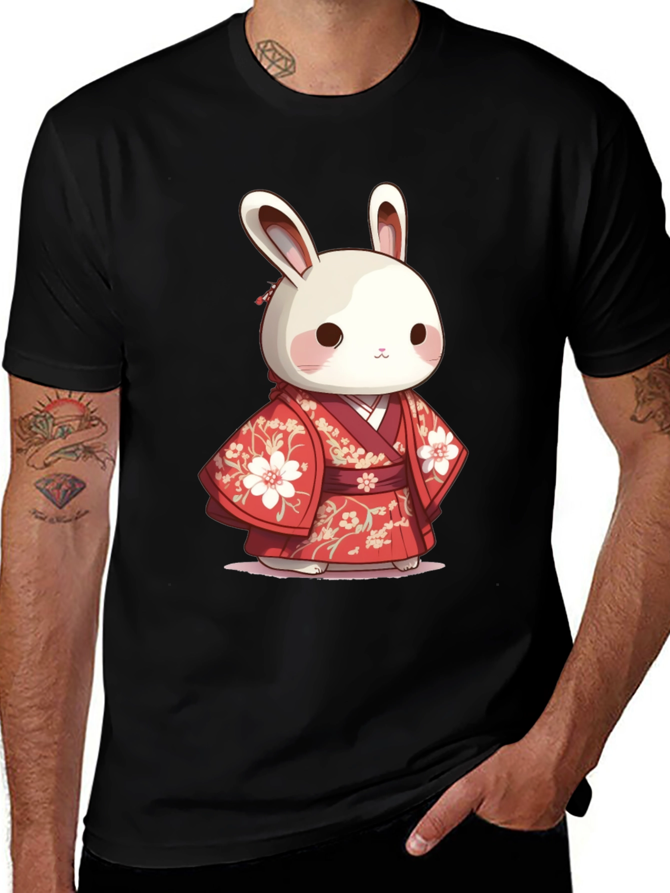 Cute Bunny in Kimono T-Shirt