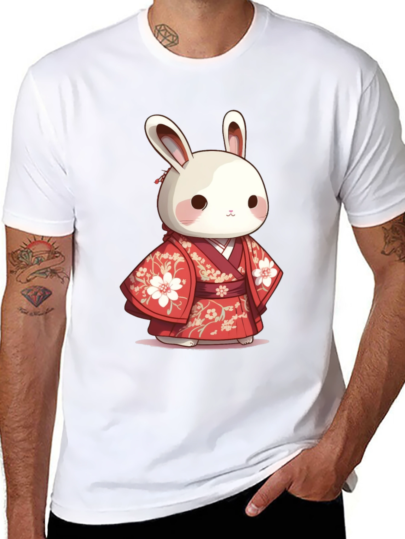 Cute Bunny in Kimono T-Shirt