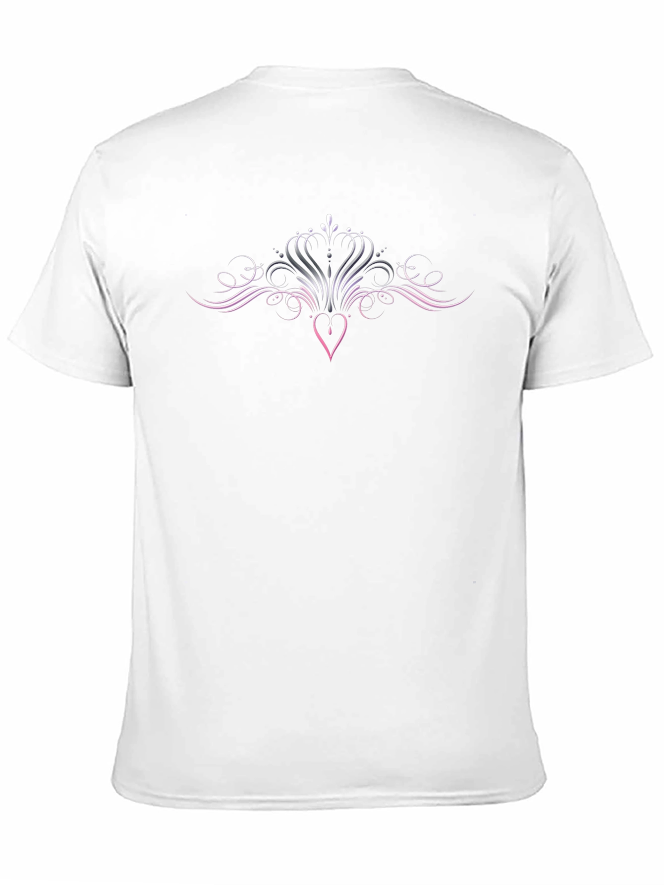 Elegant Heart Swirl Graphic Black T-Shirt