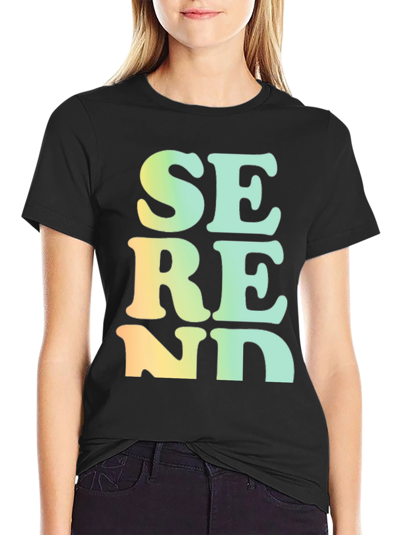 Serene Gradient T-Shirt - Black