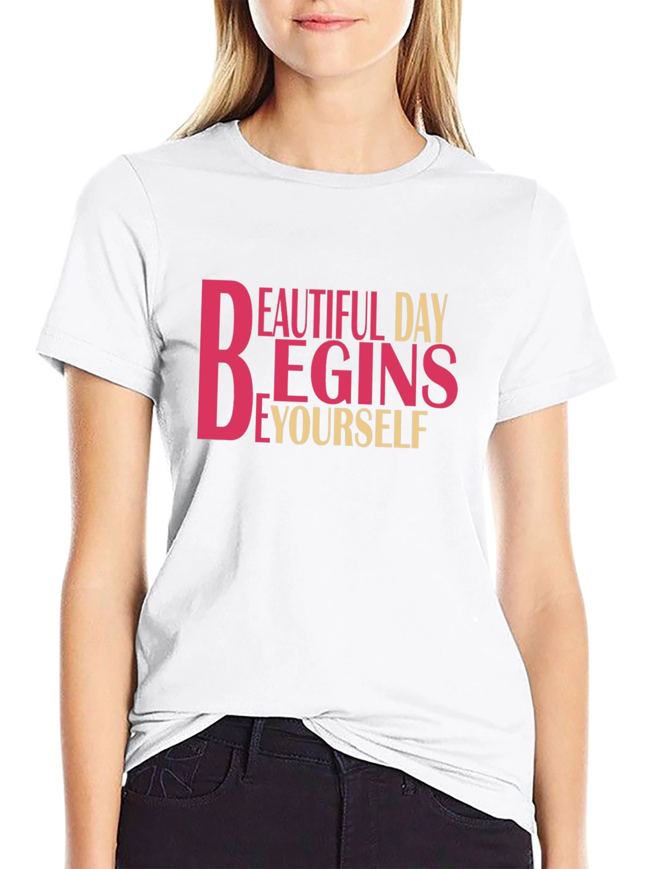 Inspirational Black T-Shirt - Beautiful Day Begins