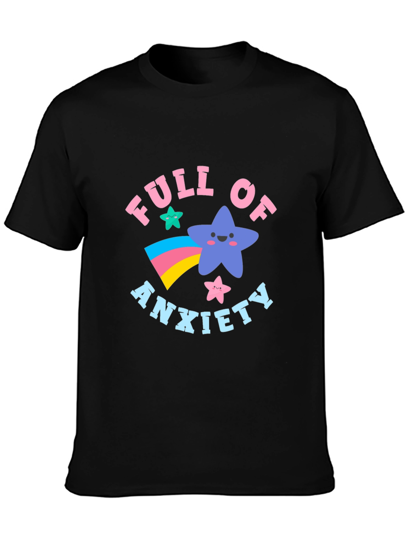 Anxiety Star Graphic T-Shirt - Black Cotton Tee