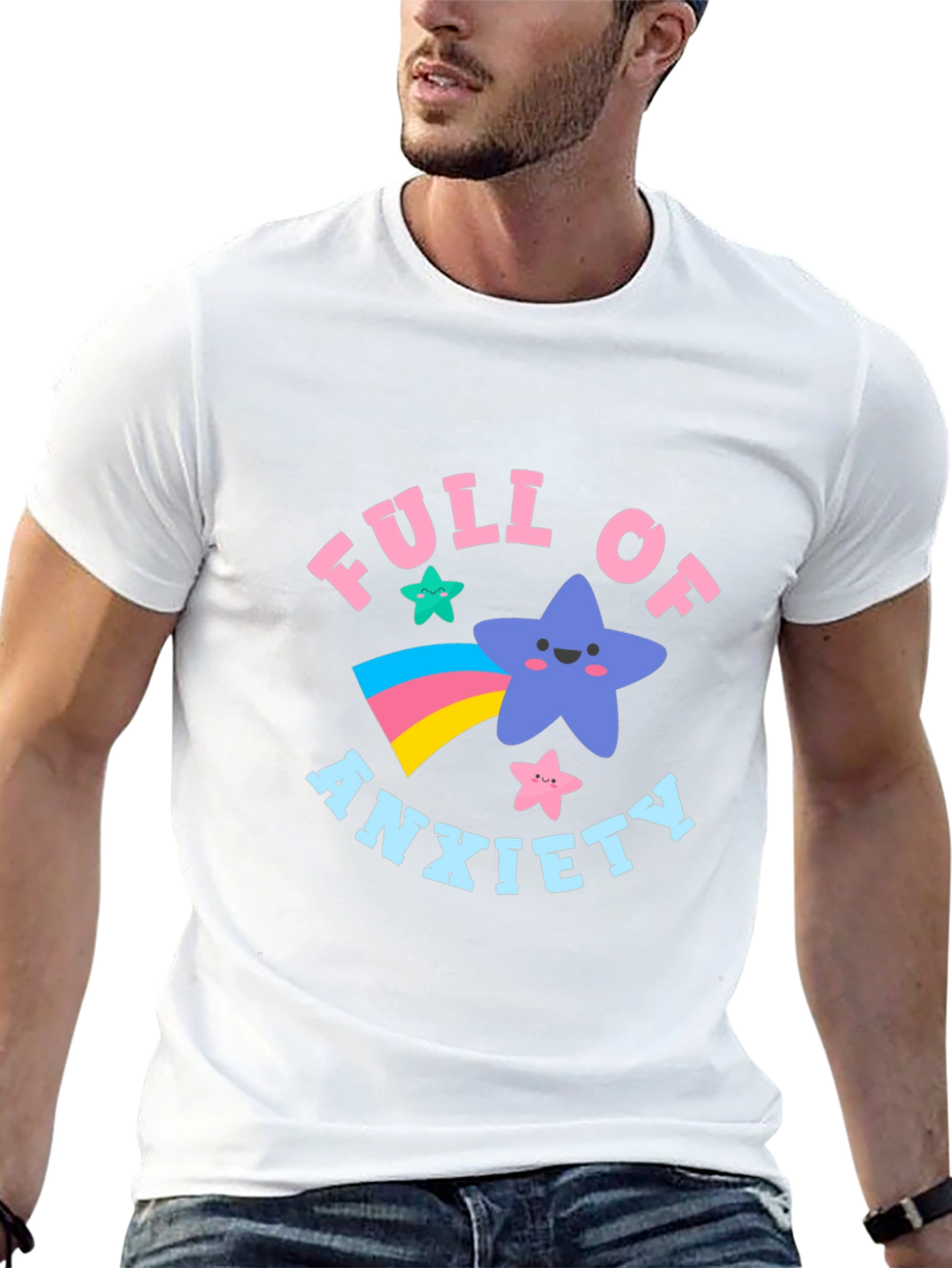 Anxiety Star Graphic T-Shirt - Black Cotton Tee