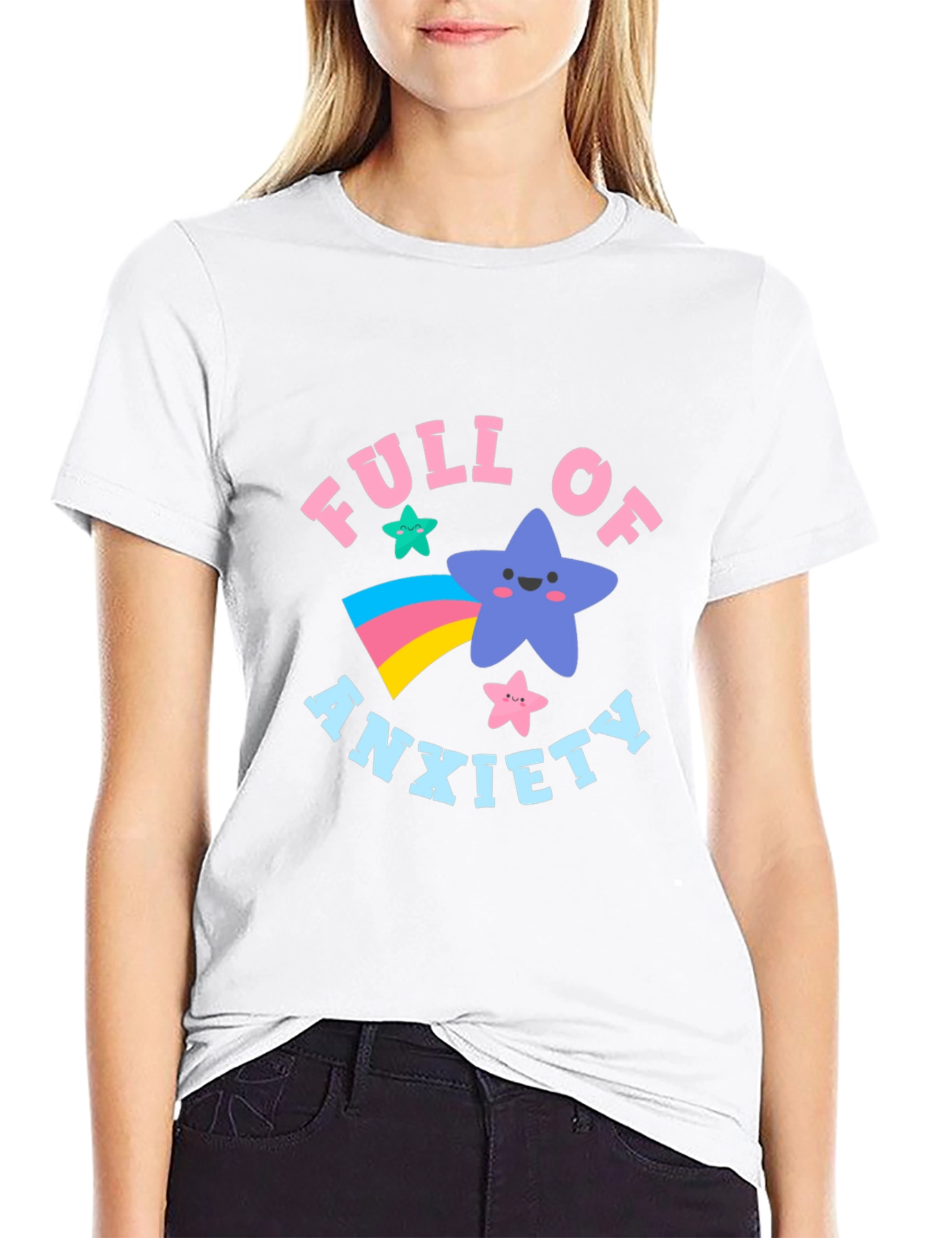 Anxiety Star Graphic T-Shirt - Black Cotton Tee