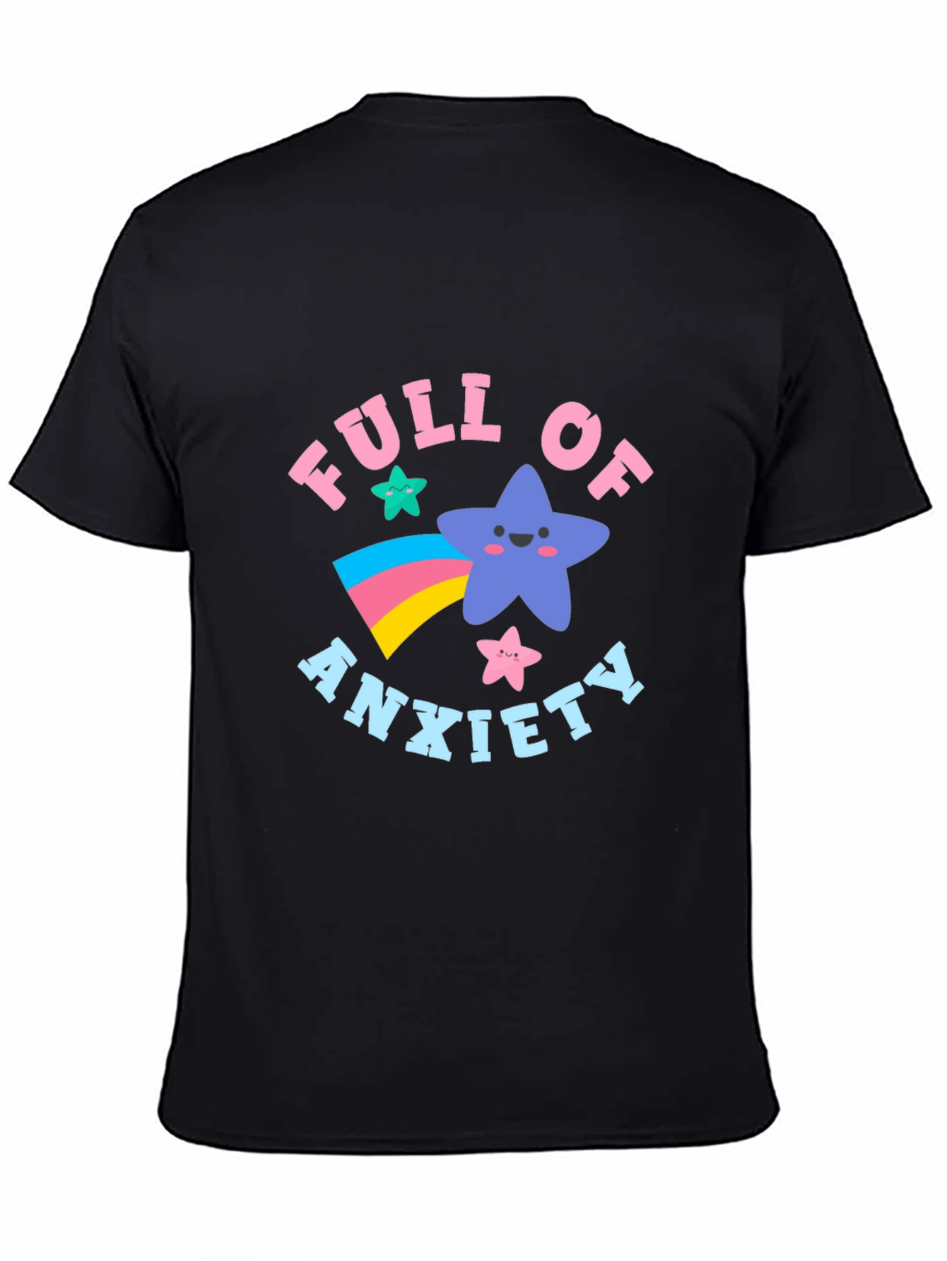 Anxiety Star Graphic T-Shirt - Black Cotton Tee