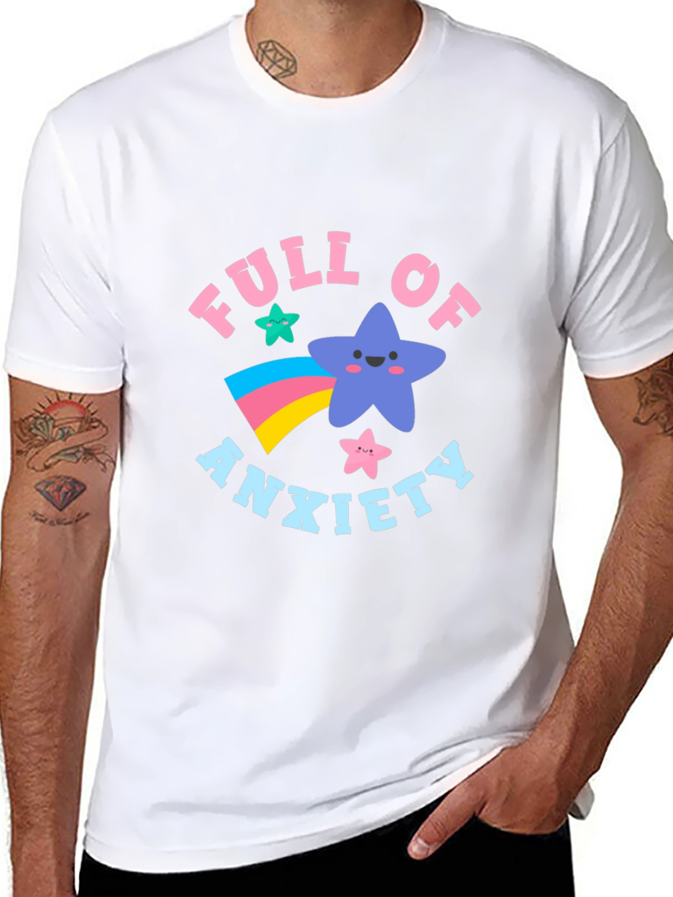 Anxiety Star Graphic T-Shirt - Black Cotton Tee