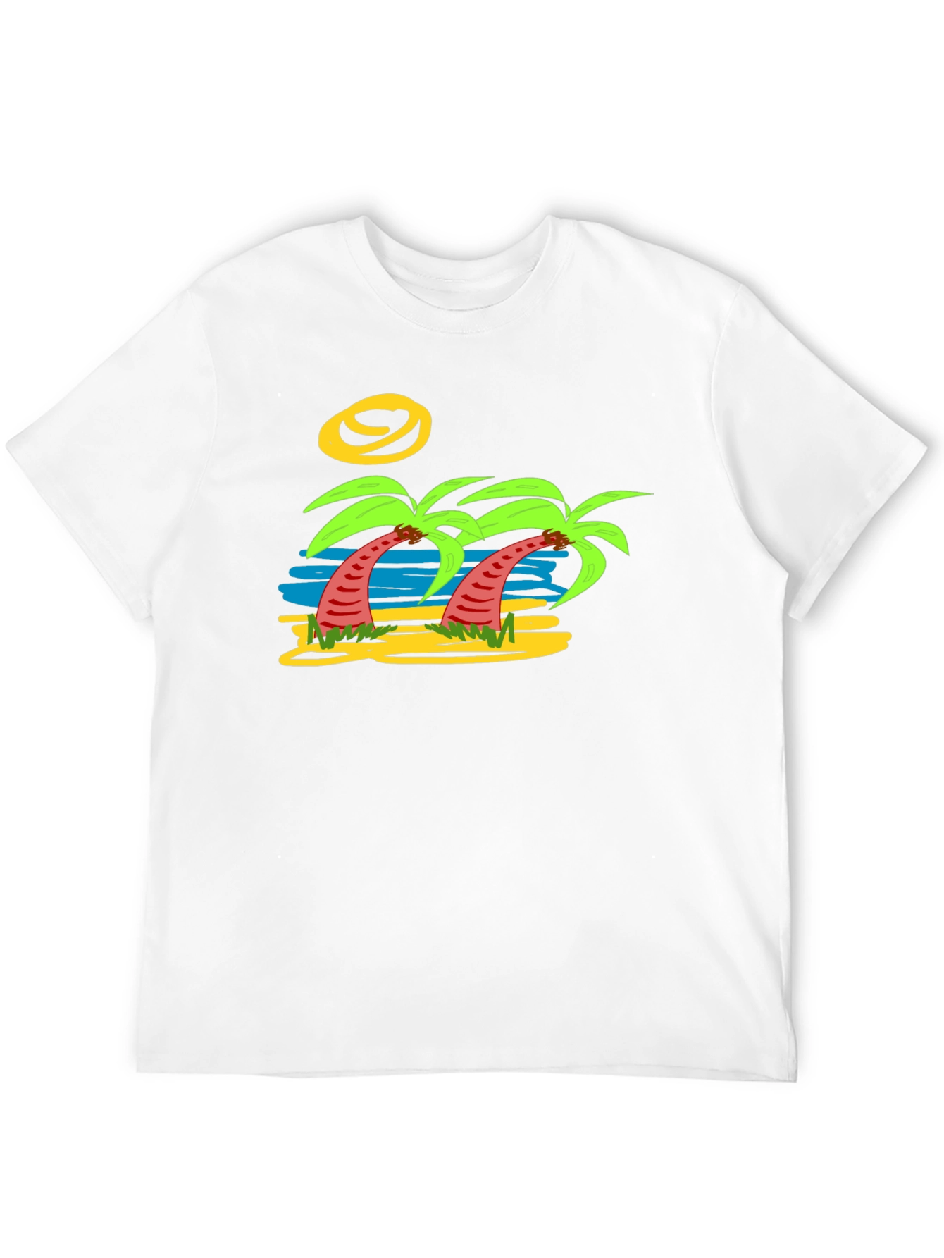 Tropical Palm Tree Graphic Tee - Black