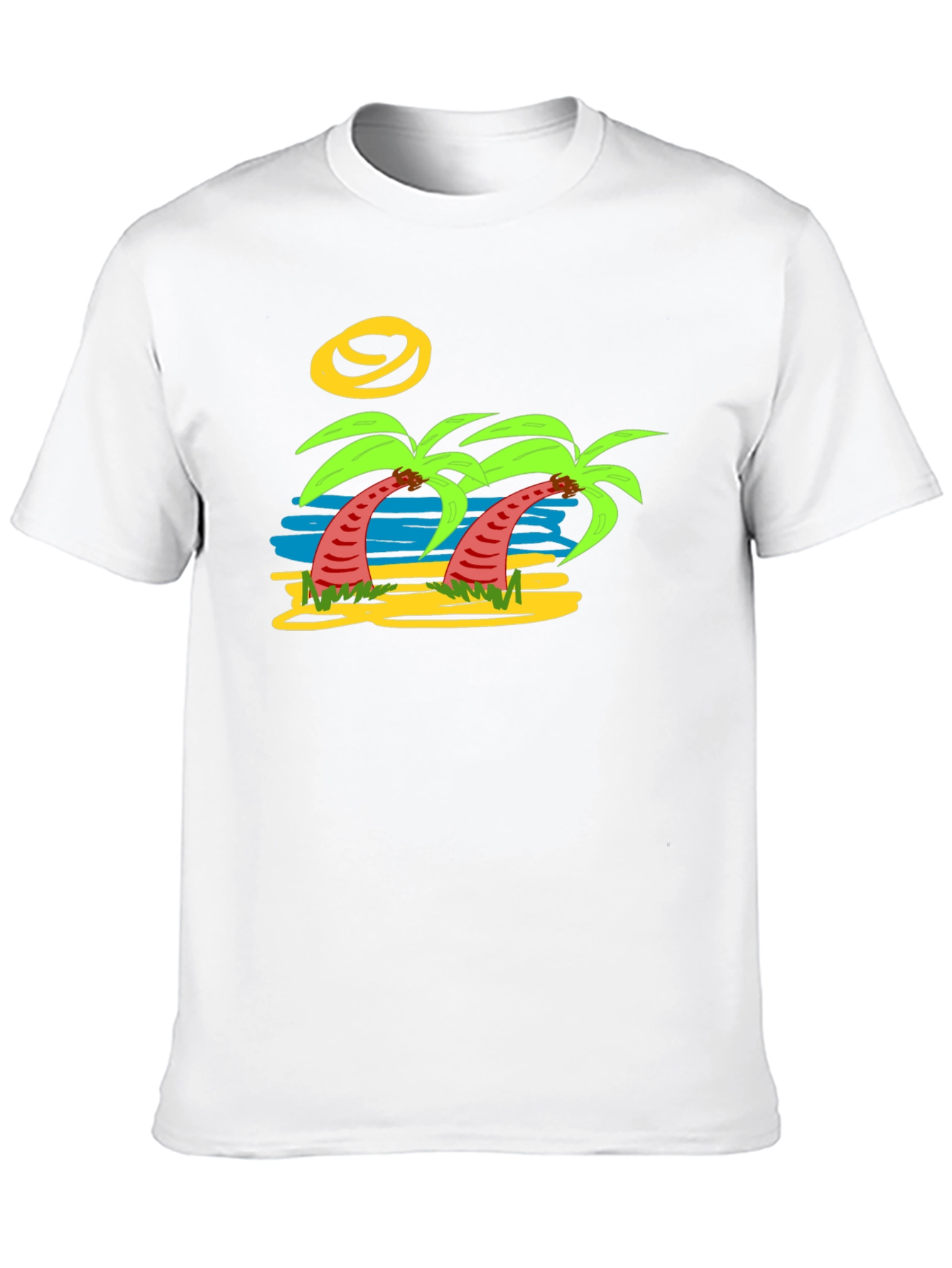 Tropical Palm Tree Graphic Tee - Black