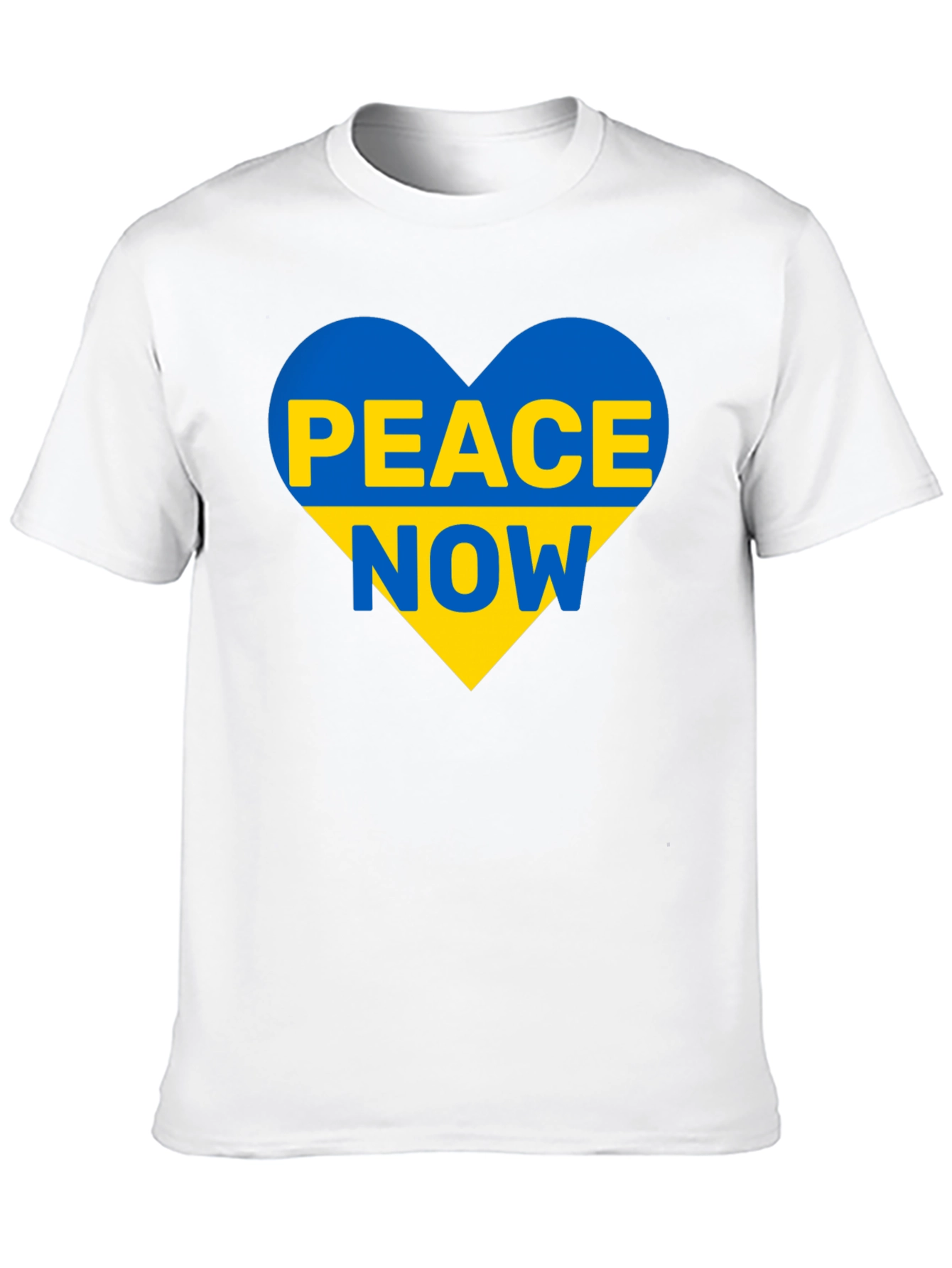 Ukraine Peace Now T-Shirt Blue and Yellow