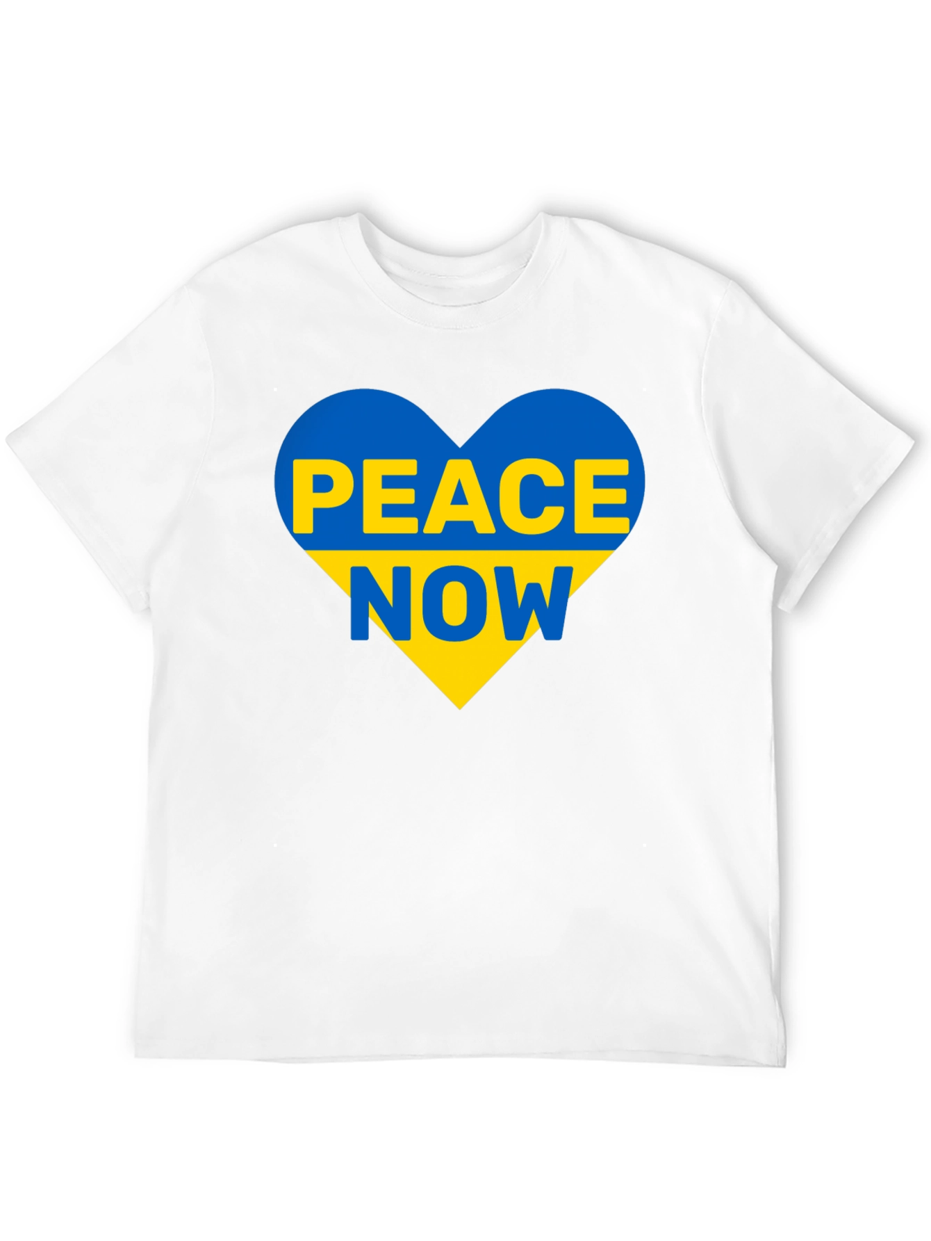 Ukraine Peace Now T-Shirt Blue and Yellow