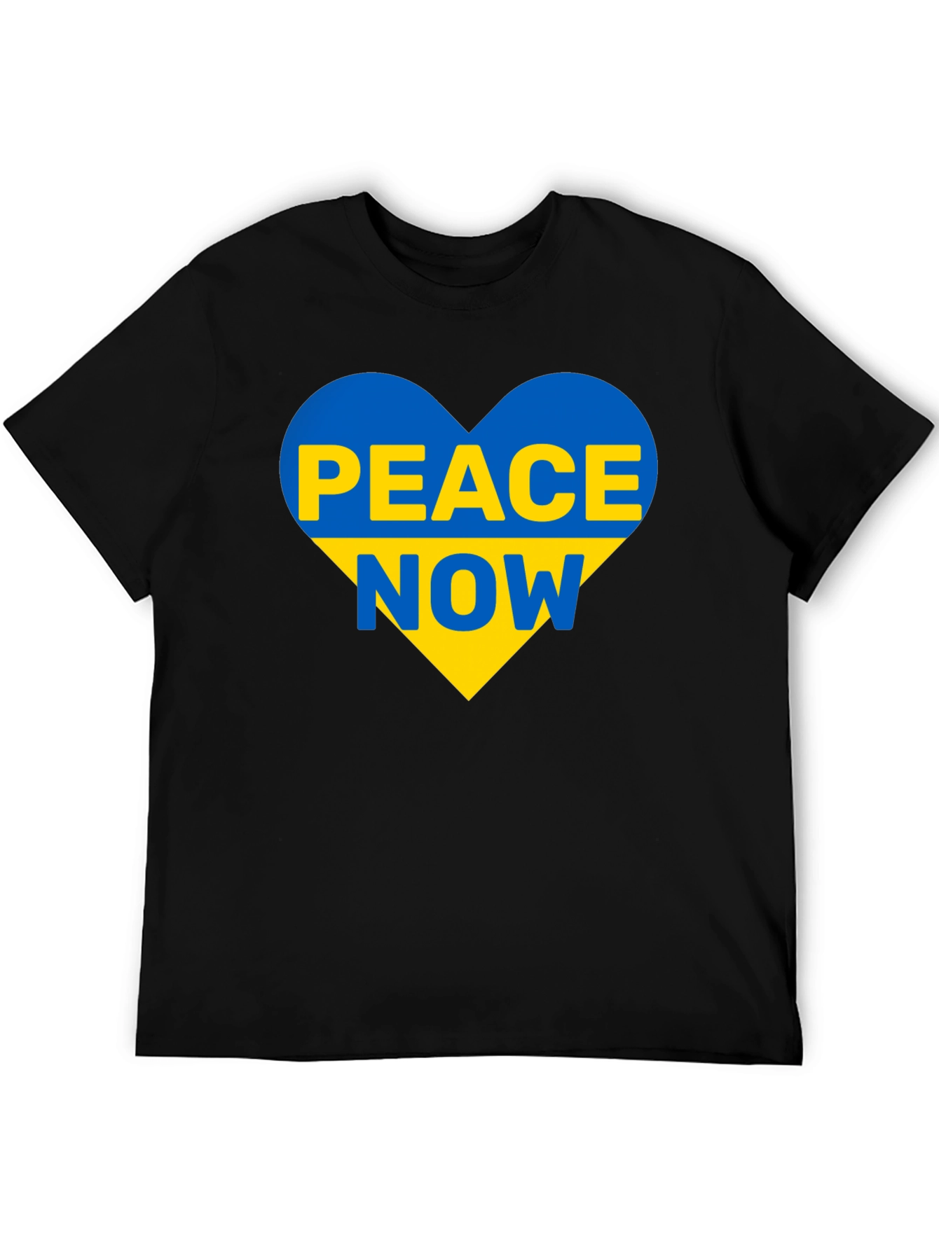 Ukraine Peace Now T-Shirt Blue and Yellow