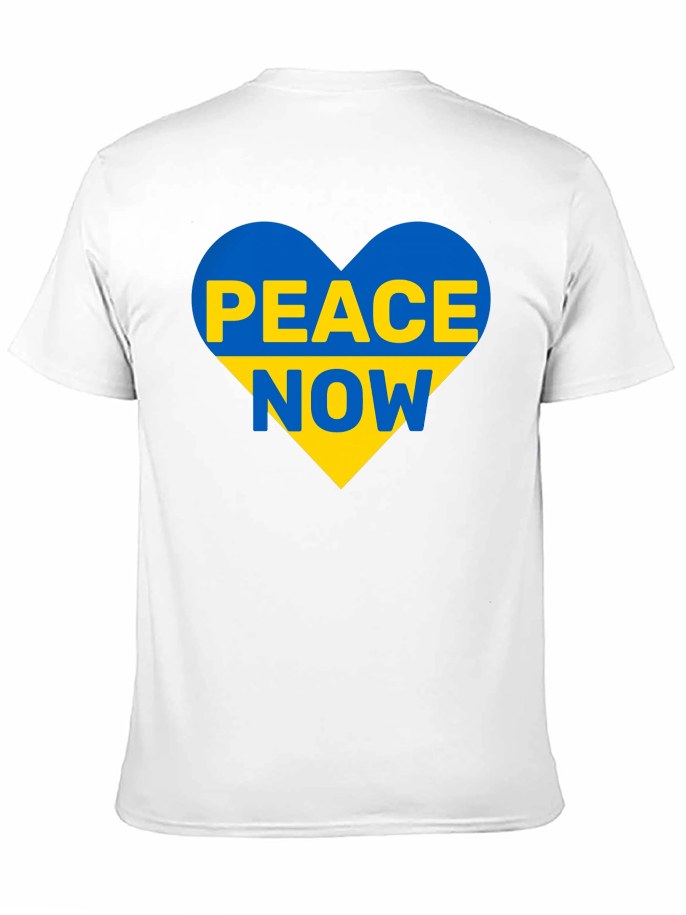 Ukraine Peace Now T-Shirt Blue and Yellow
