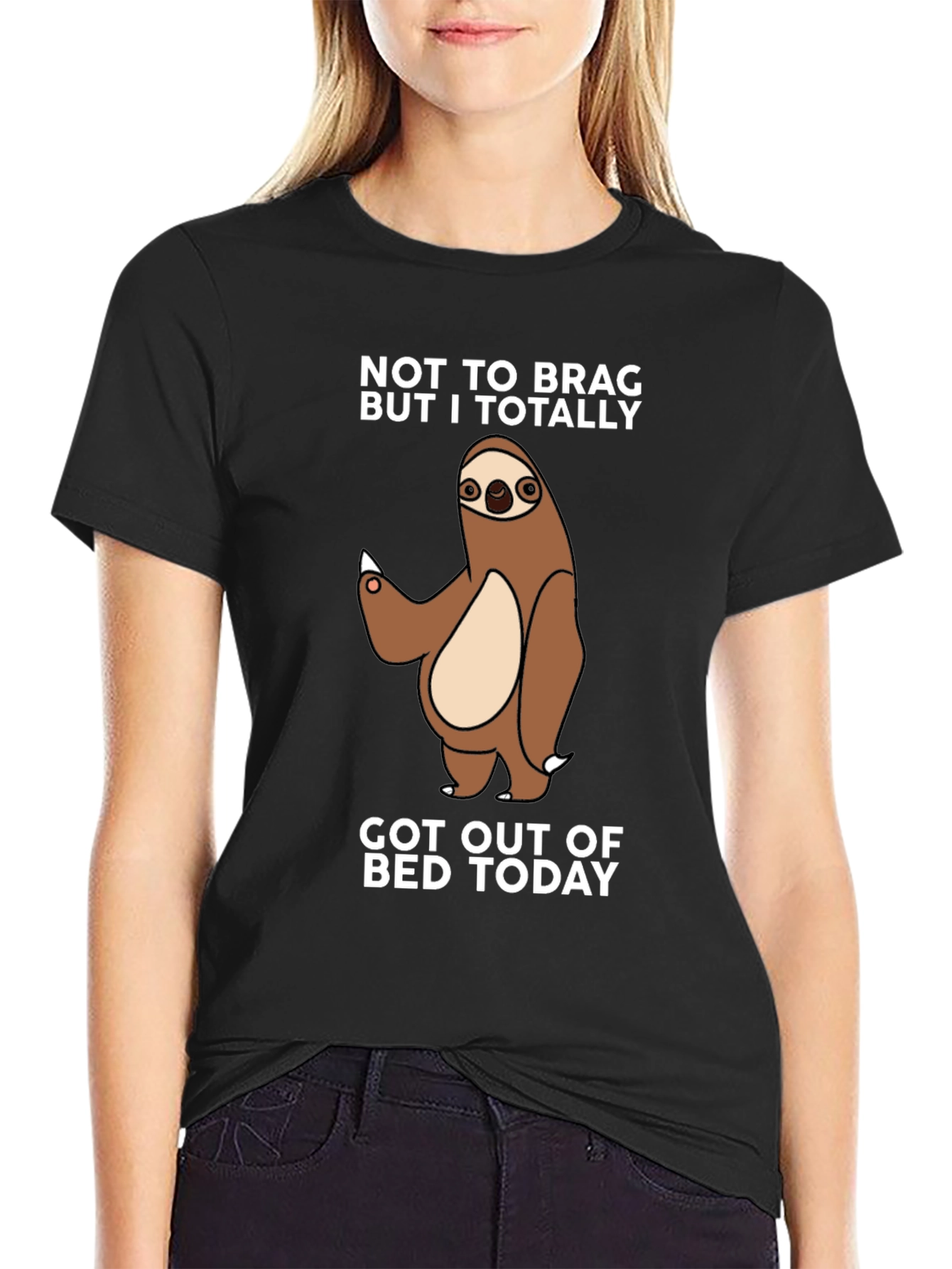 Funny Sloth T-Shirt - Got Out of Bed Today