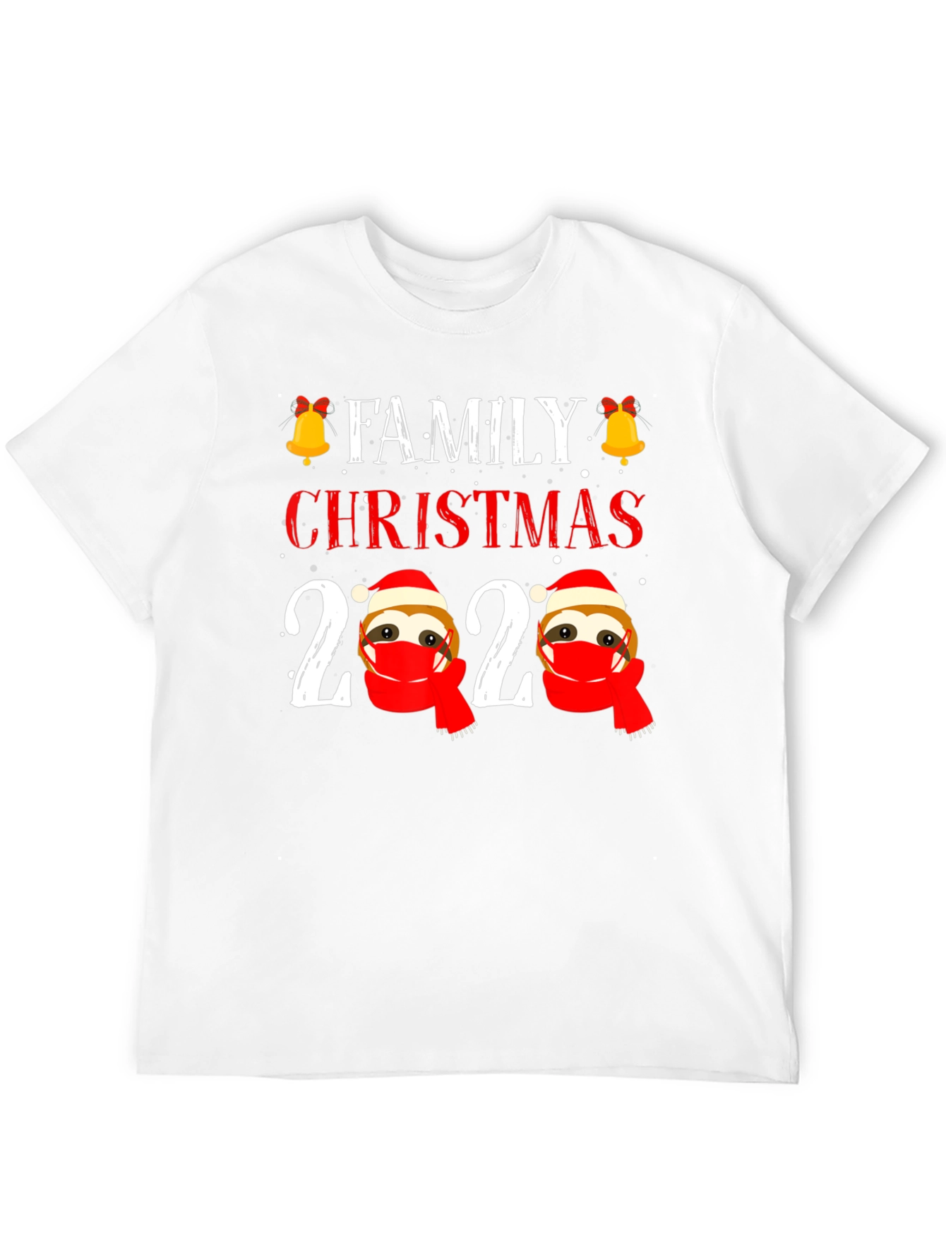 Family Christmas 2020 Sloth Face Mask T-Shirt