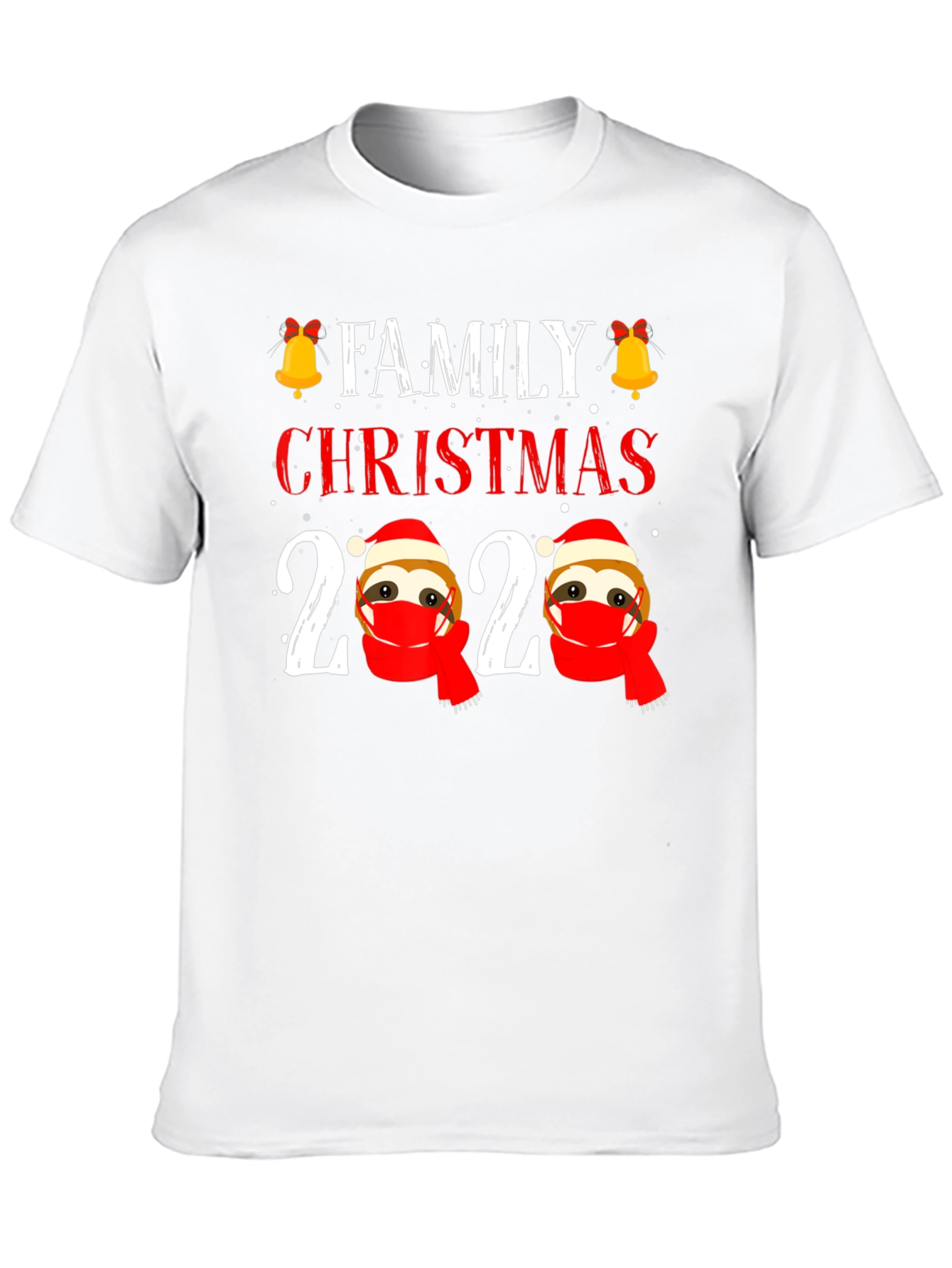 Family Christmas 2020 Sloth Face Mask T-Shirt