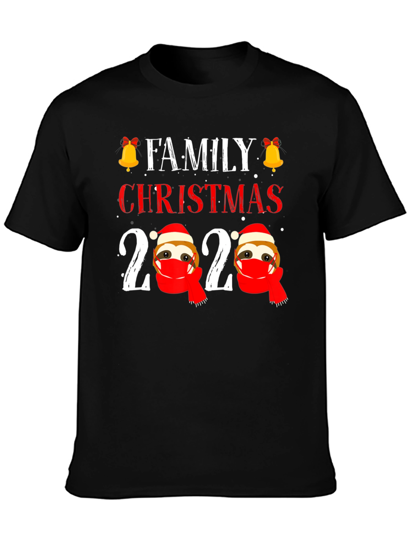 Family Christmas 2020 Sloth Face Mask T-Shirt