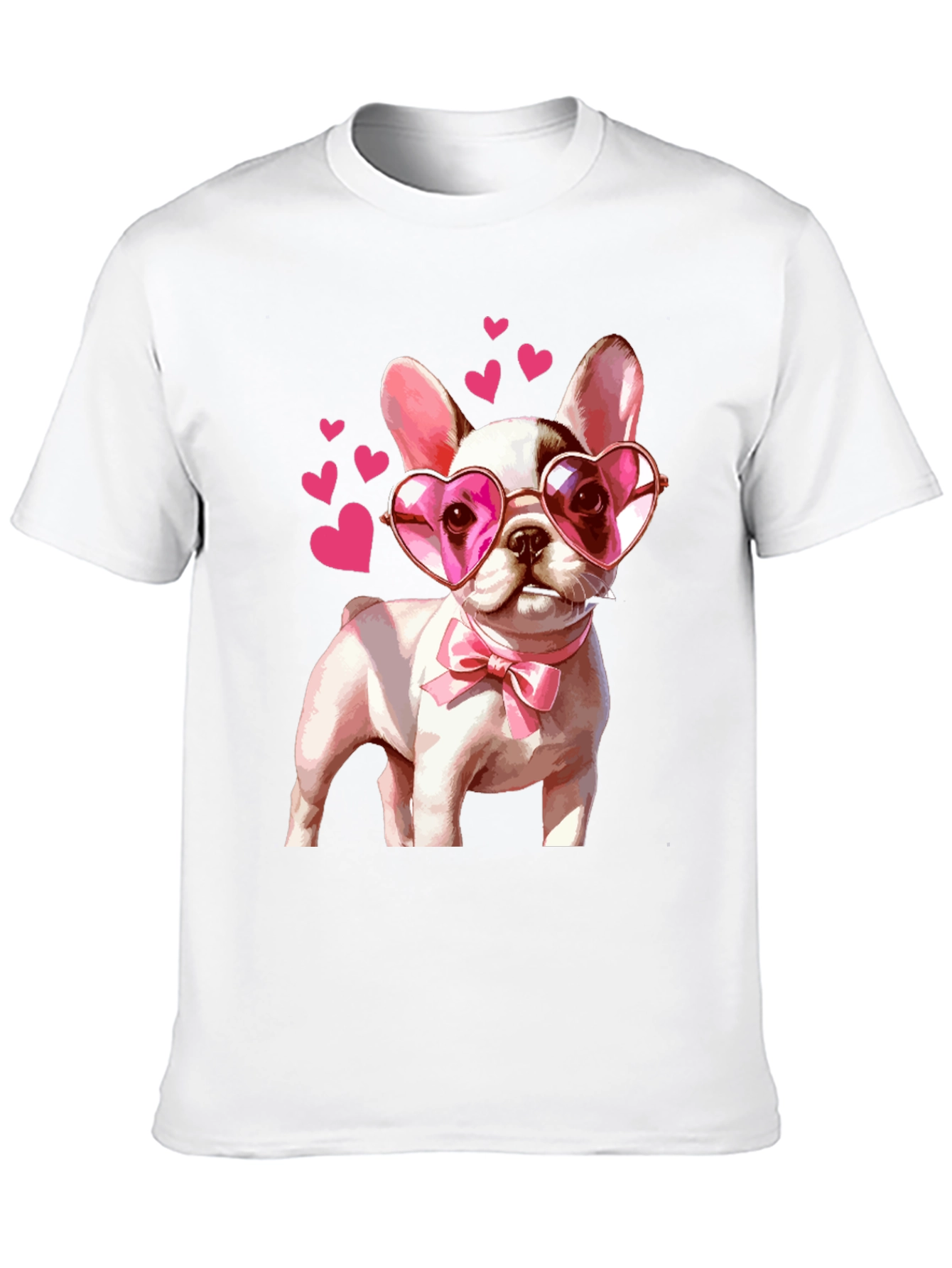 Dog Lover T-Shirt - Valentines Puppy Heart Glasses