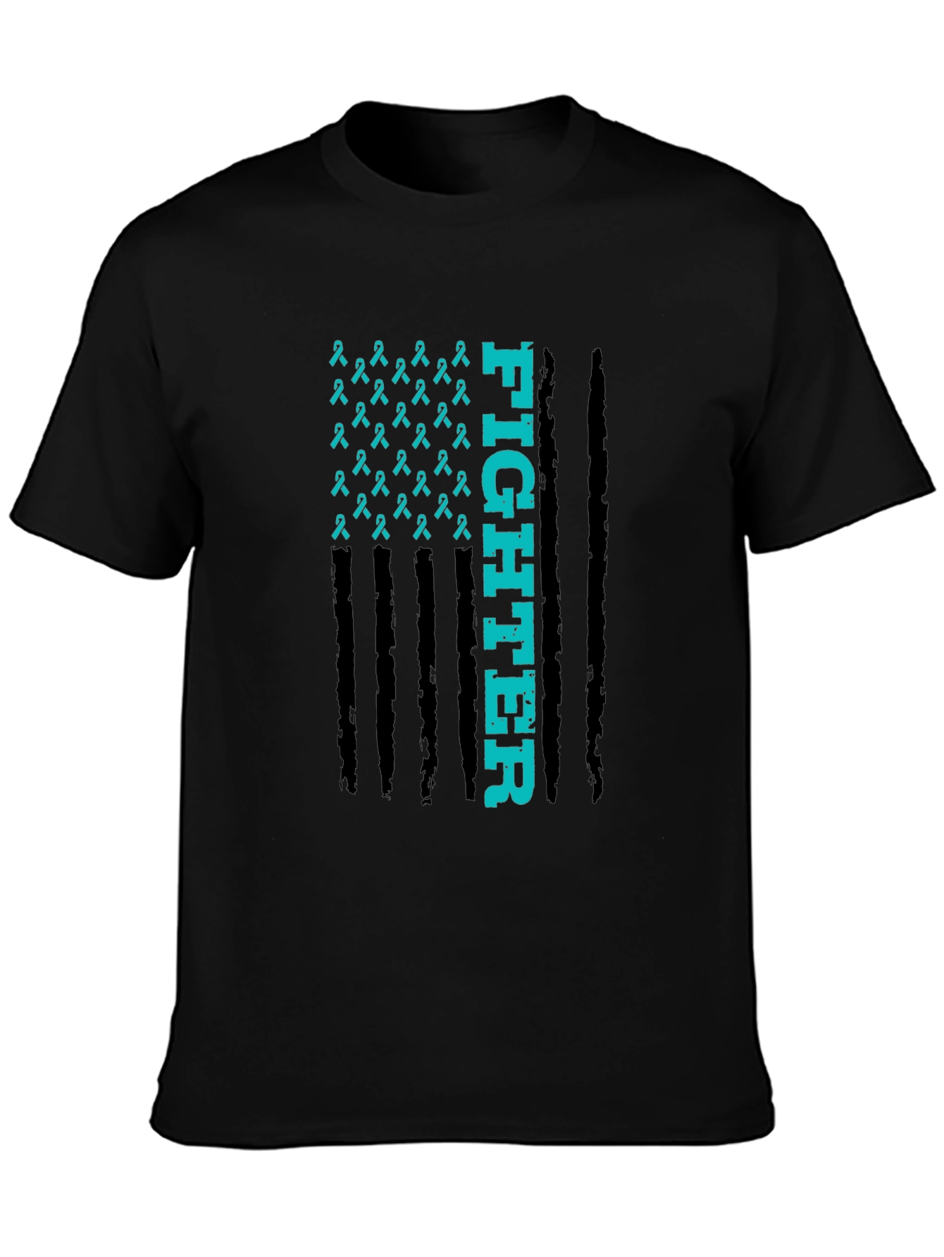 Fighter Ribbon Graphic Tee - Teal Awareness