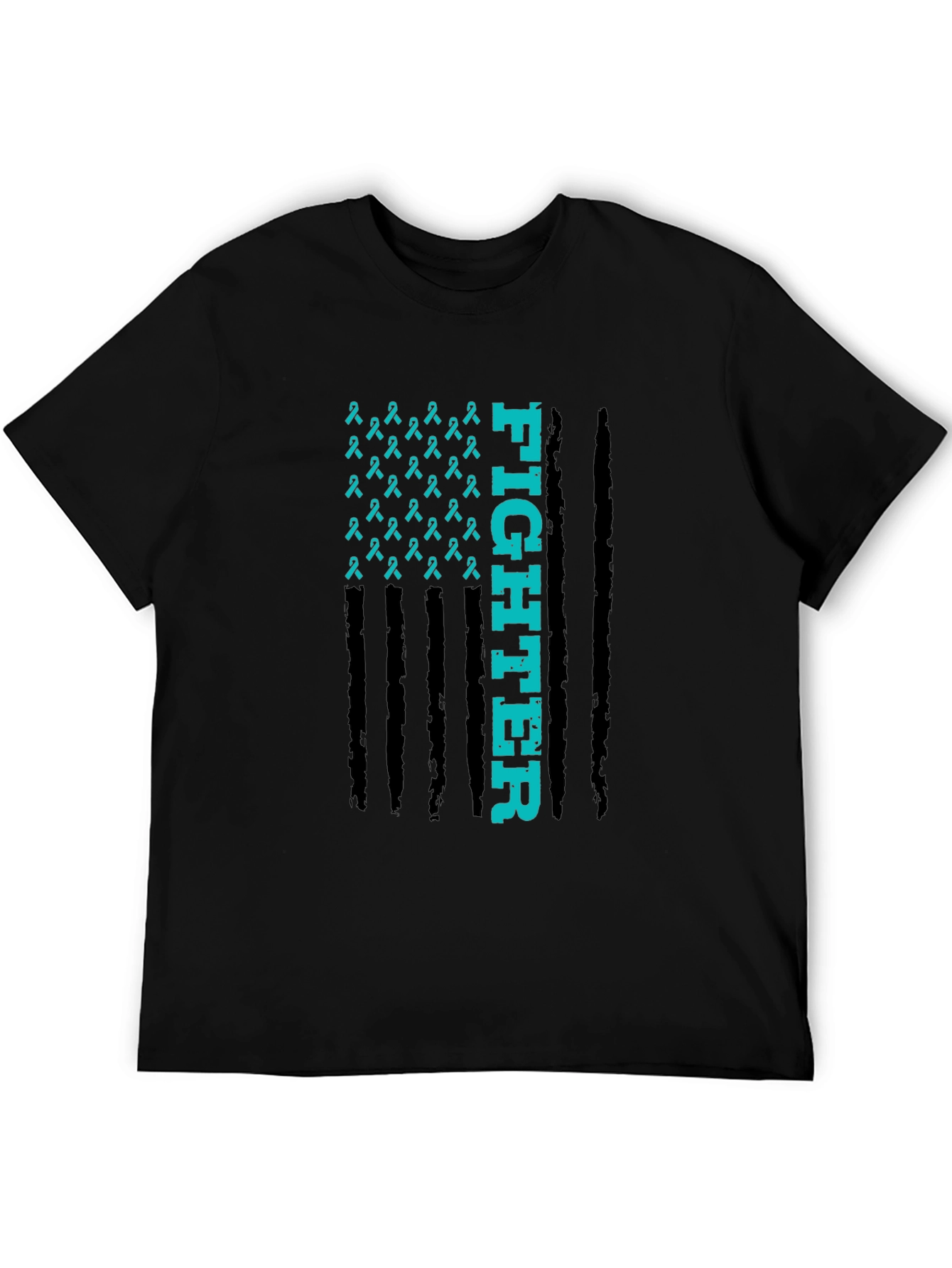 Fighter Ribbon Graphic Tee - Teal Awareness