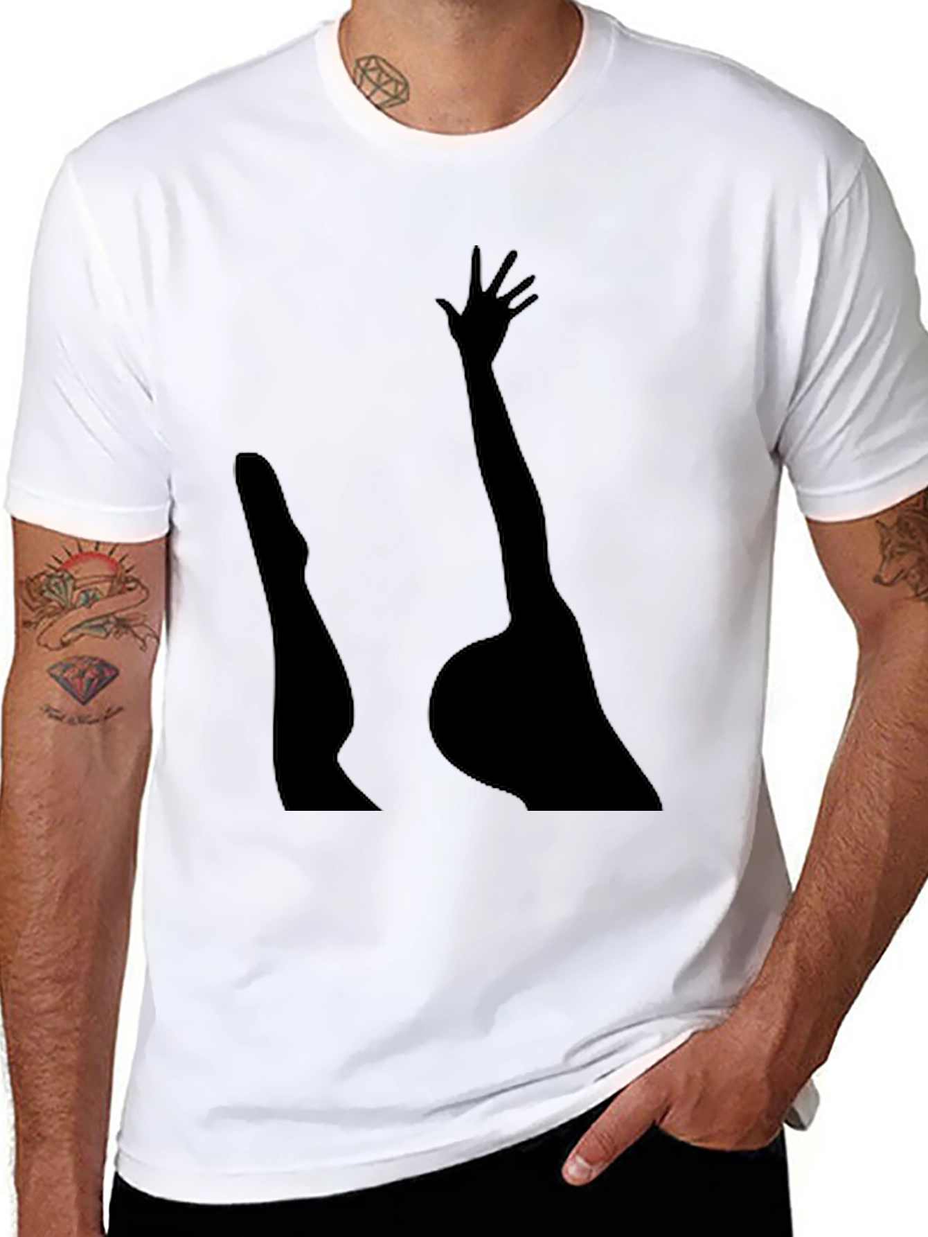 Silhouette Arm & Leg Black Tee