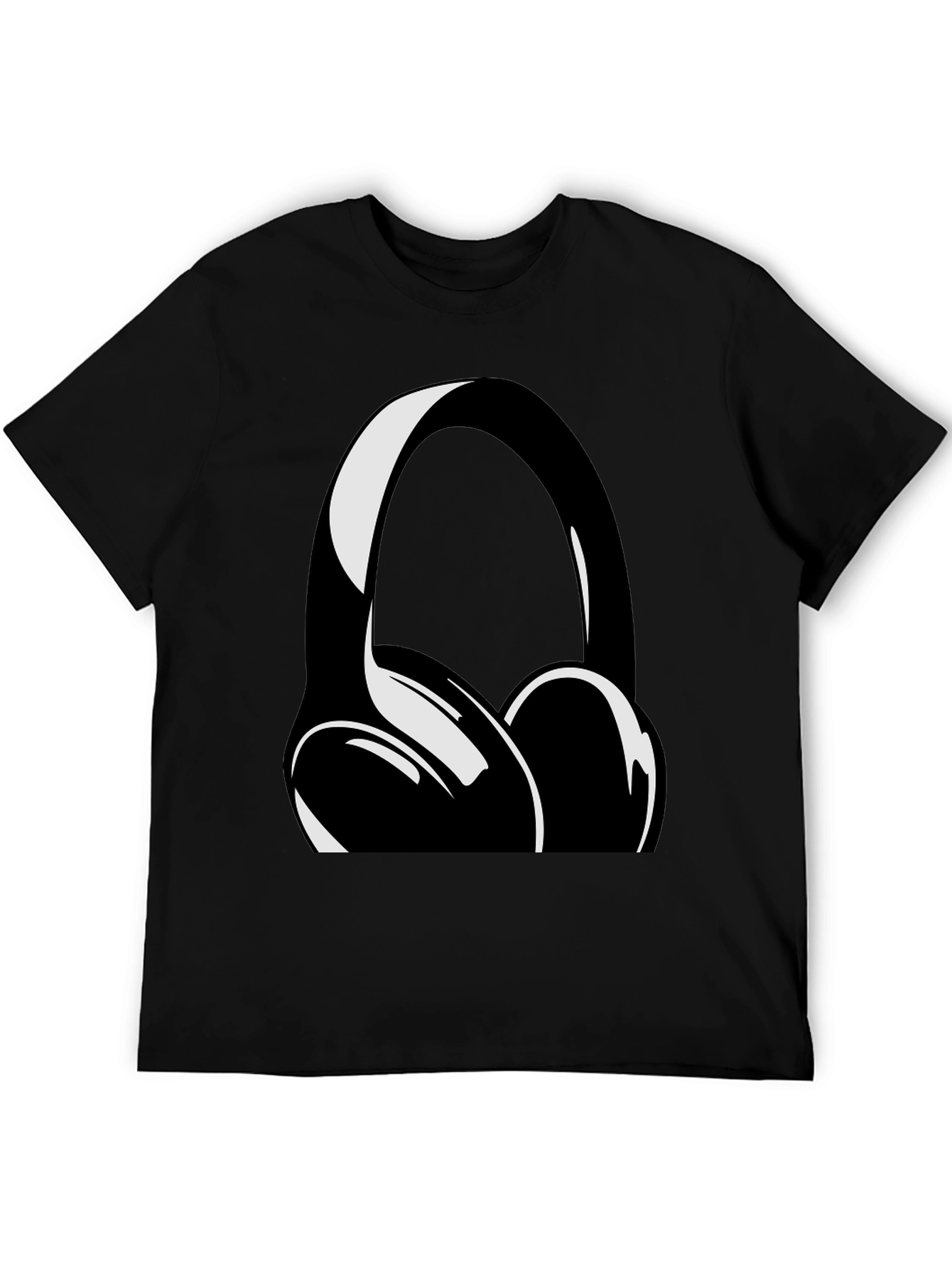 Headphone Graphic Black T-Shirt