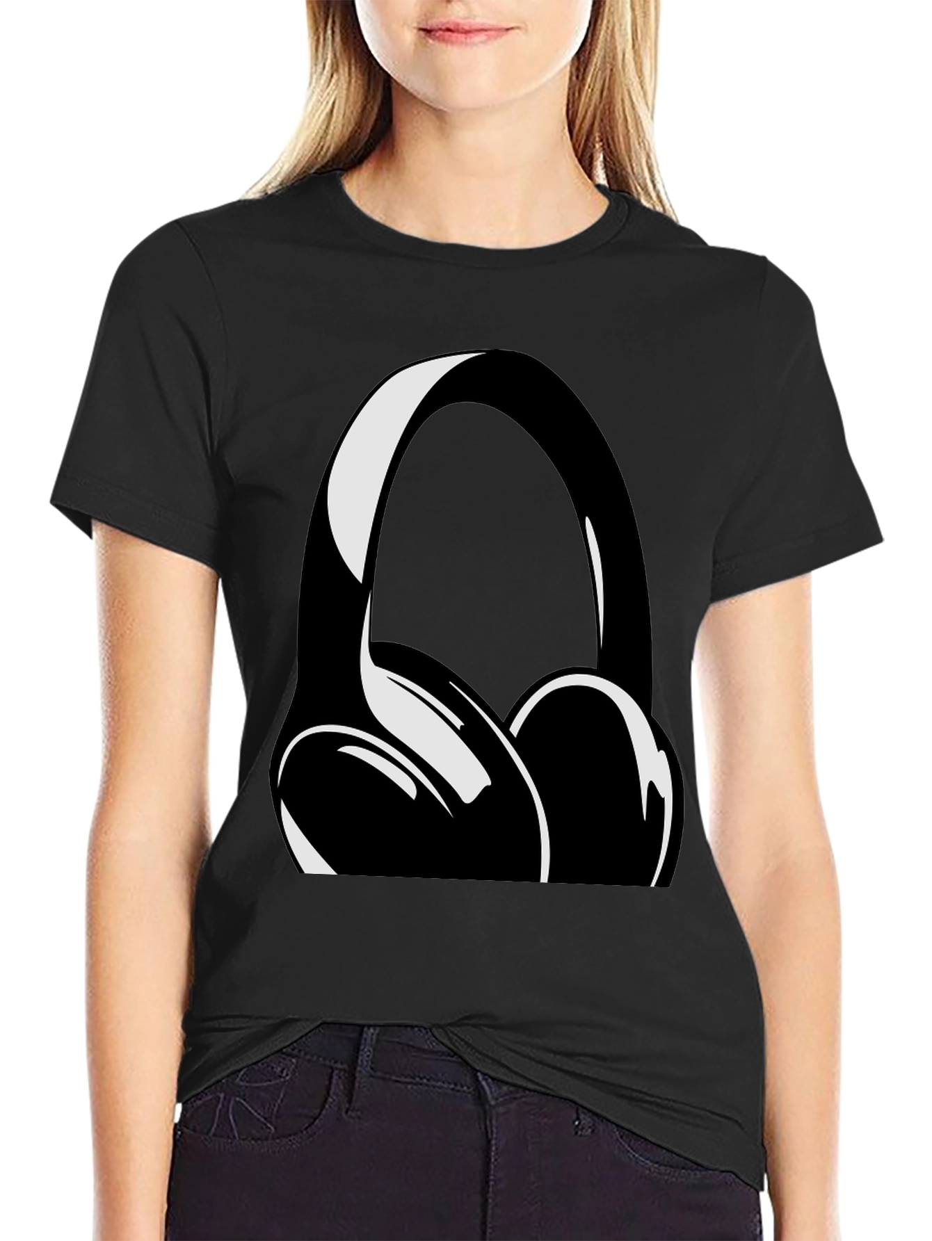 Headphone Graphic Black T-Shirt