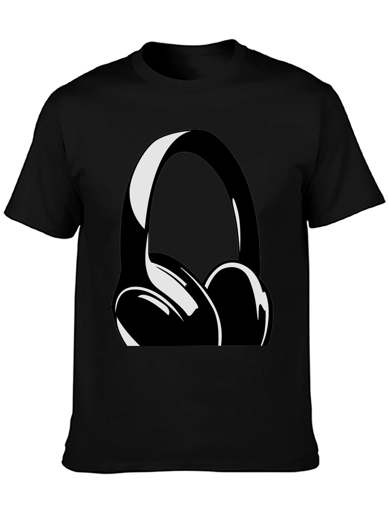 Headphone Graphic Black T-Shirt