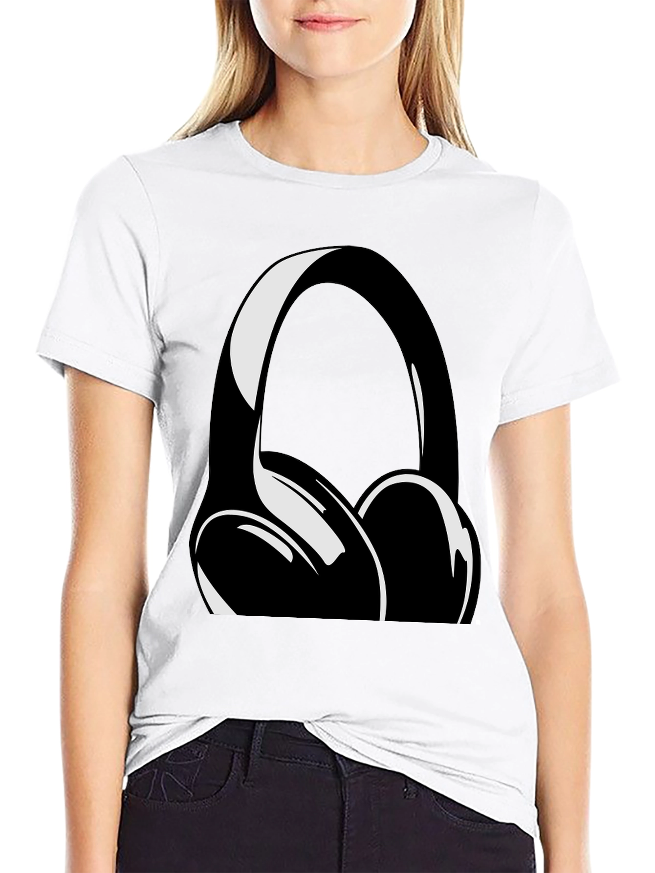 Headphone Graphic Black T-Shirt