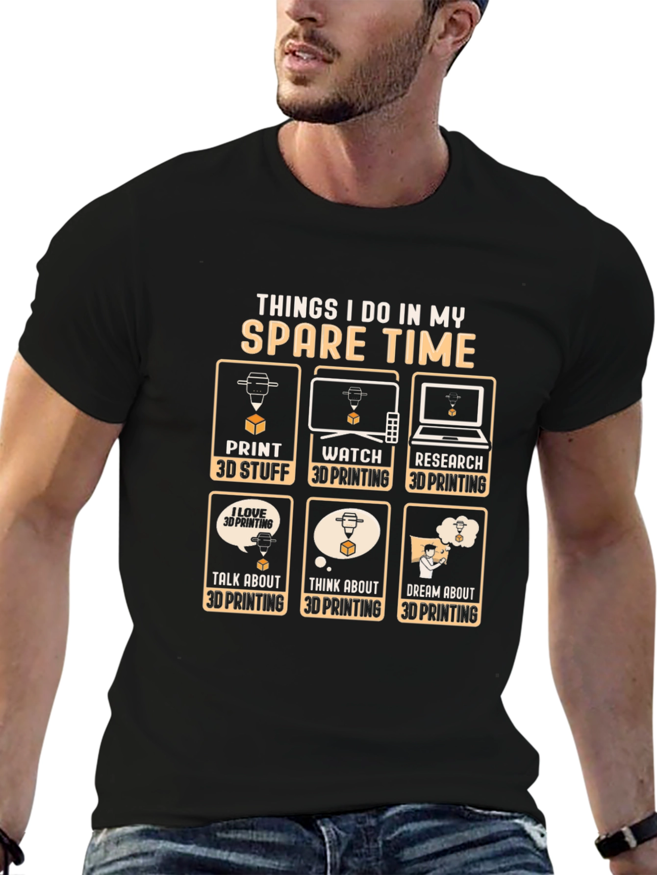 3D Printing Hobbyist Black T-Shirt