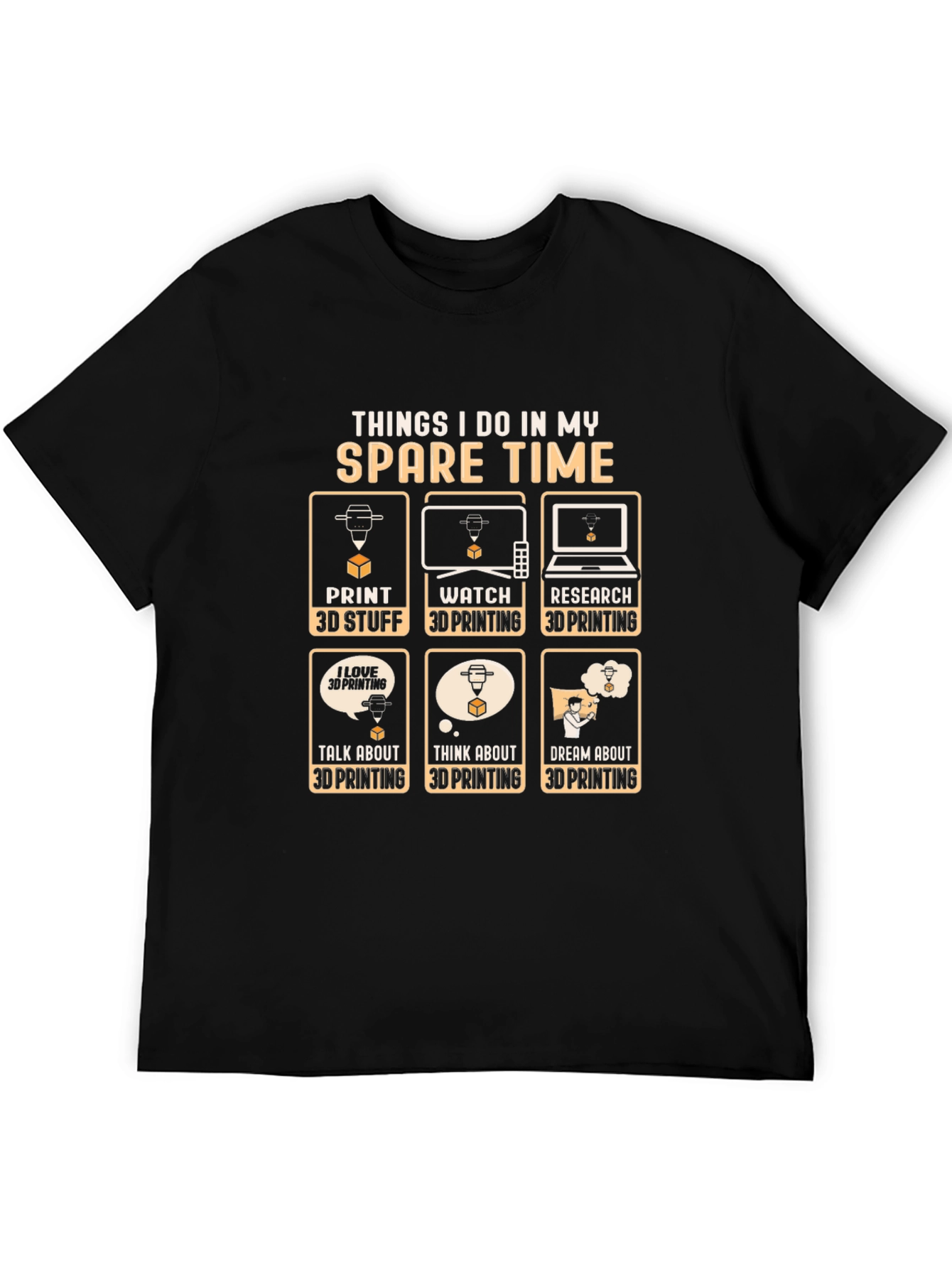 3D Printing Hobbyist Black T-Shirt