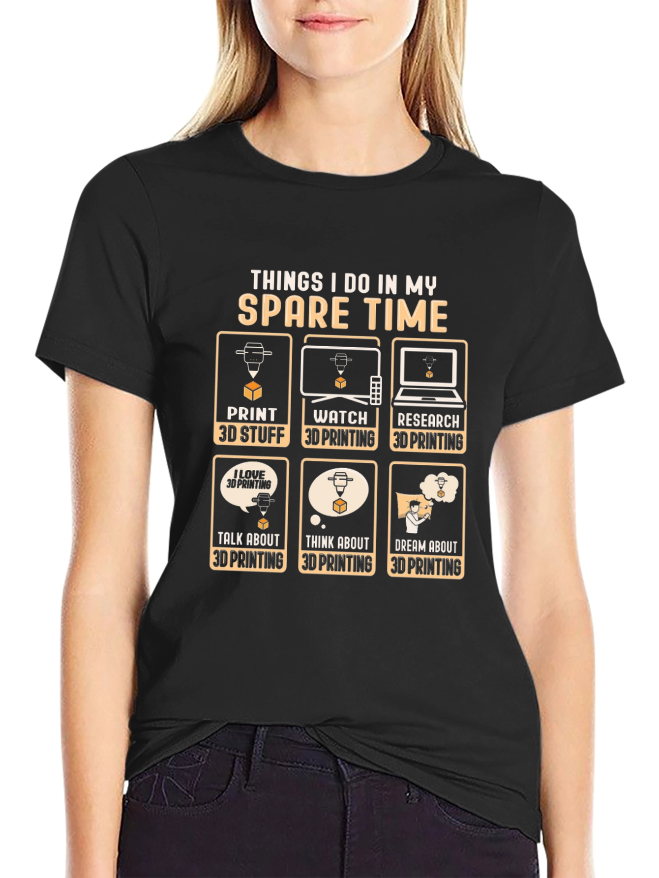 3D Printing Hobbyist Black T-Shirt