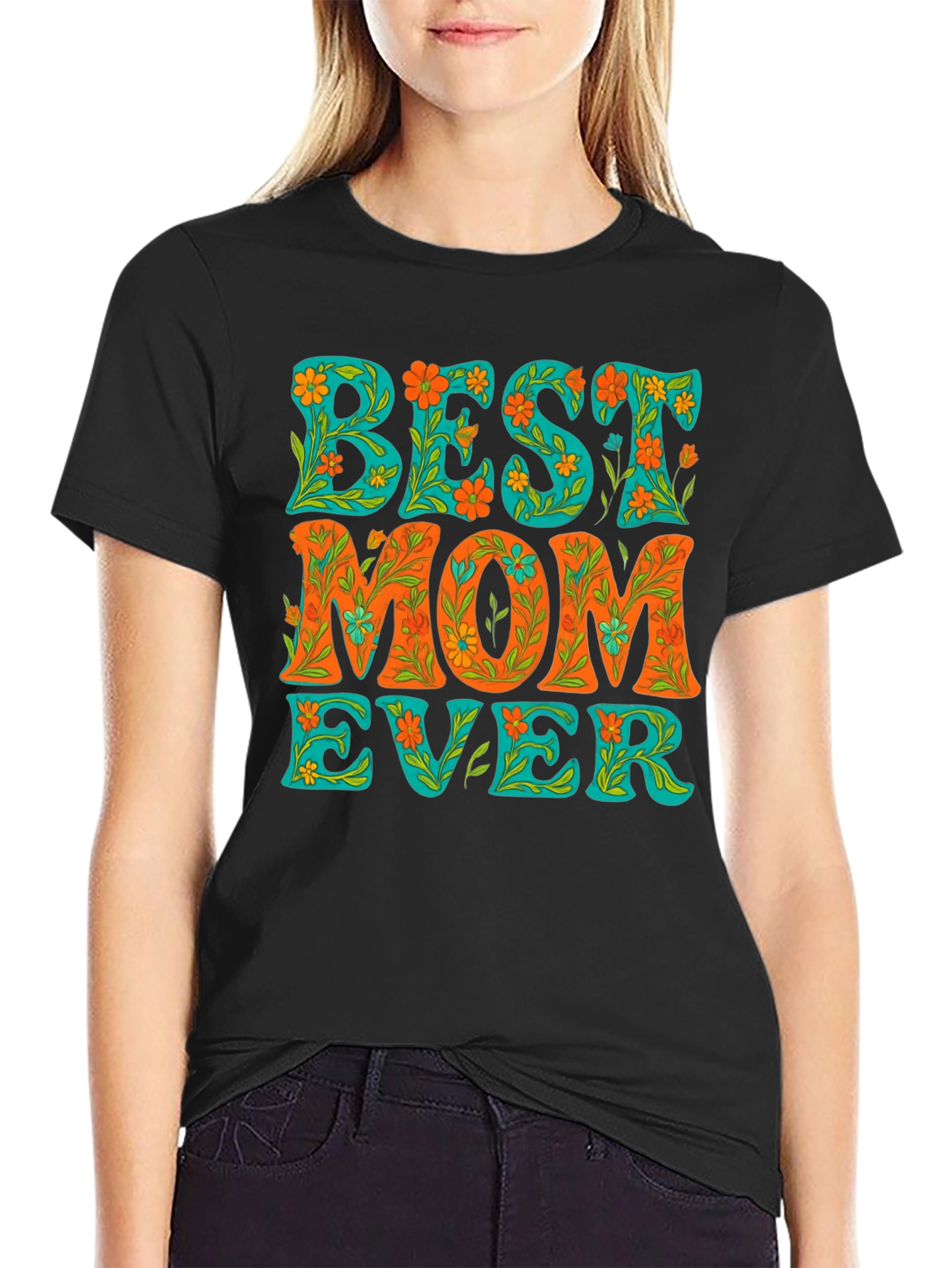 Best Mom Ever Floral Graphic Tee