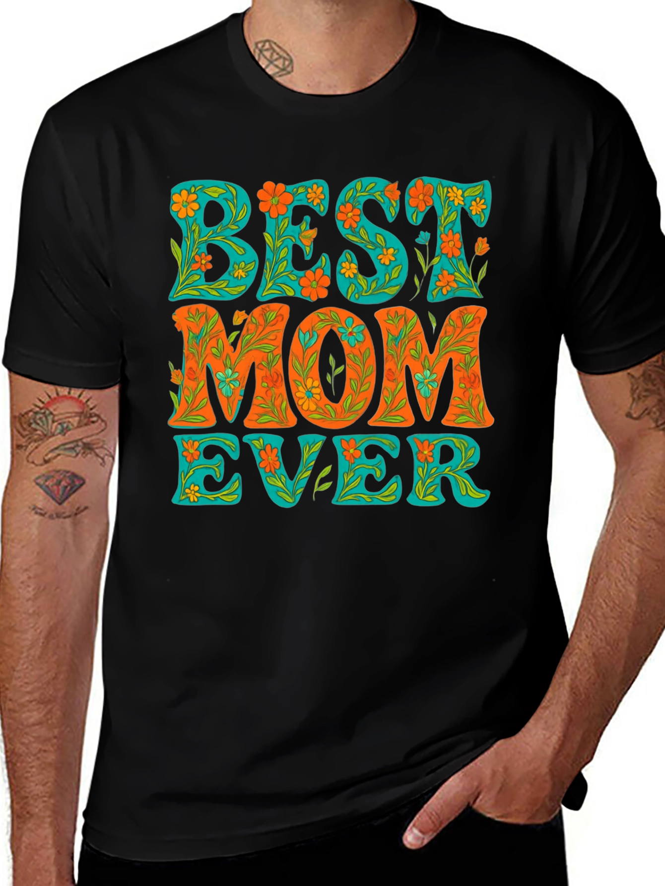 Best Mom Ever Floral Graphic Tee