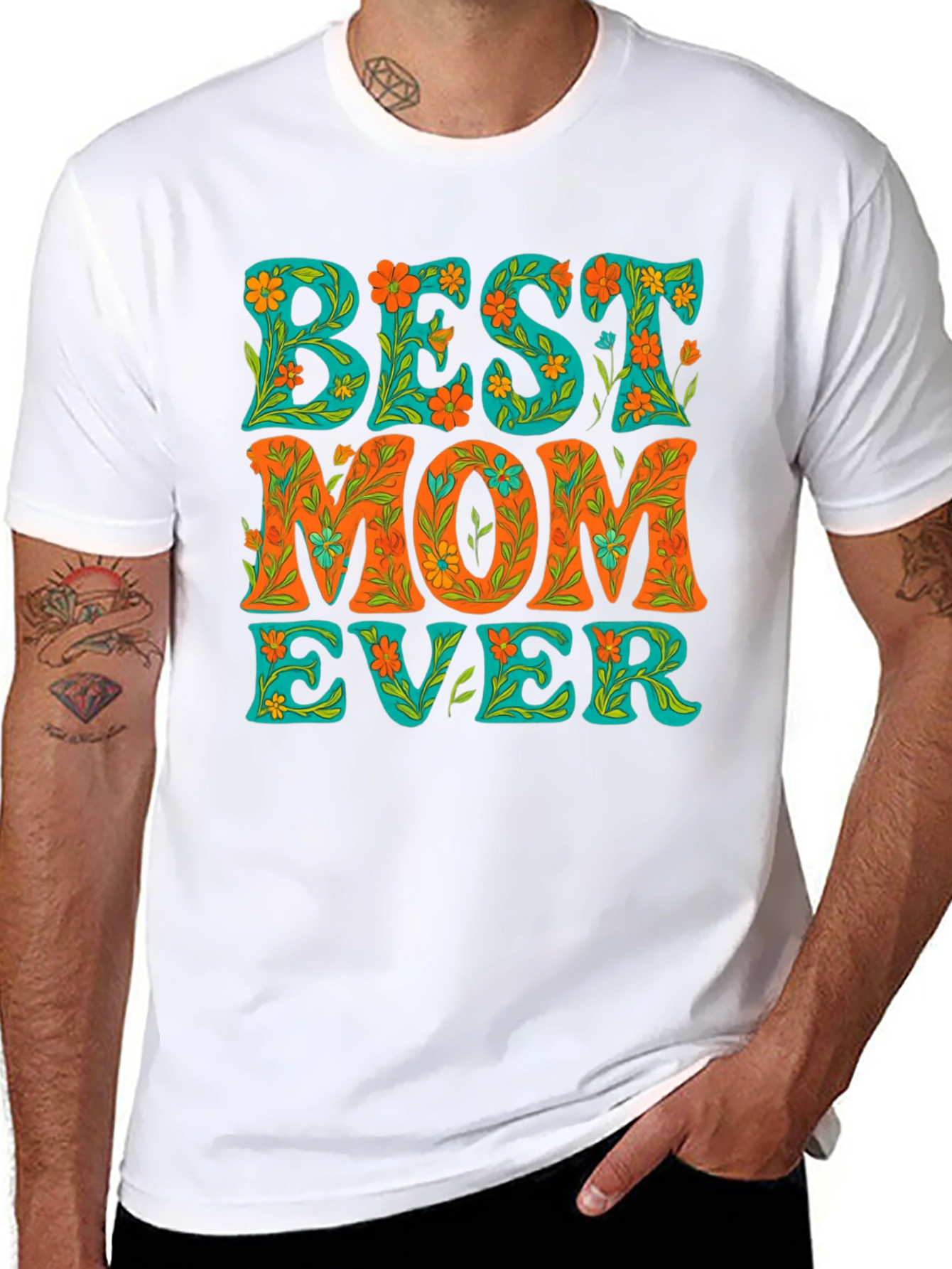 Best Mom Ever Floral Graphic Tee