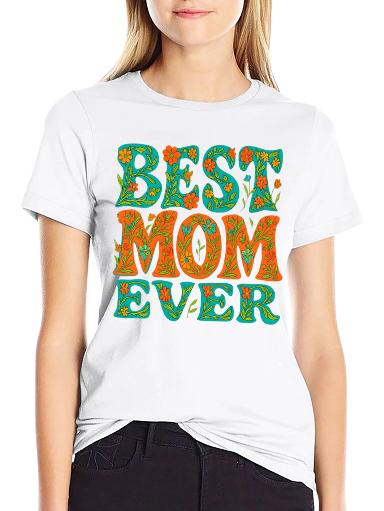 Best Mom Ever Floral Graphic Tee