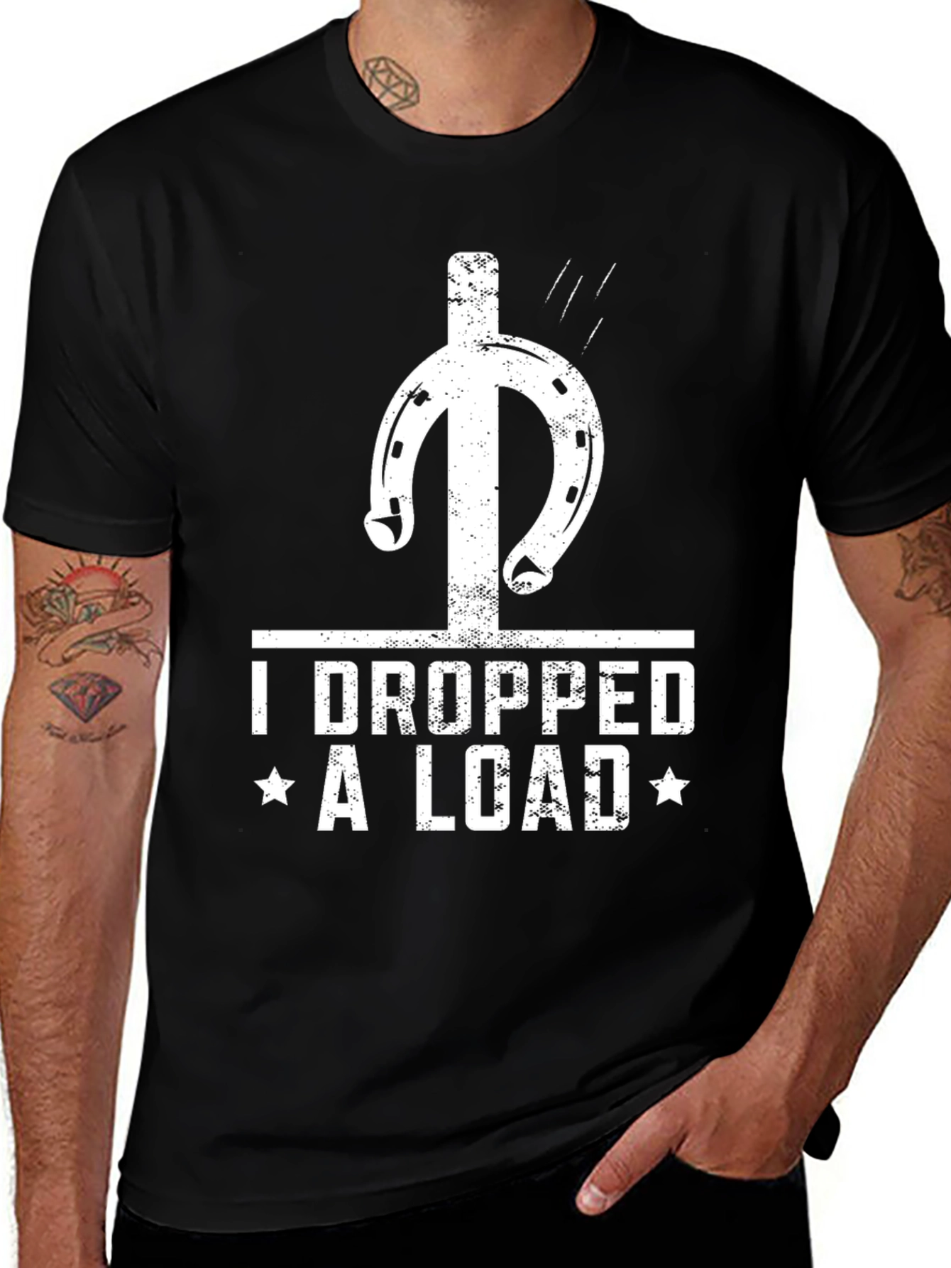 I Dropped a Load T-Shirt Funny Horseshoe Tee