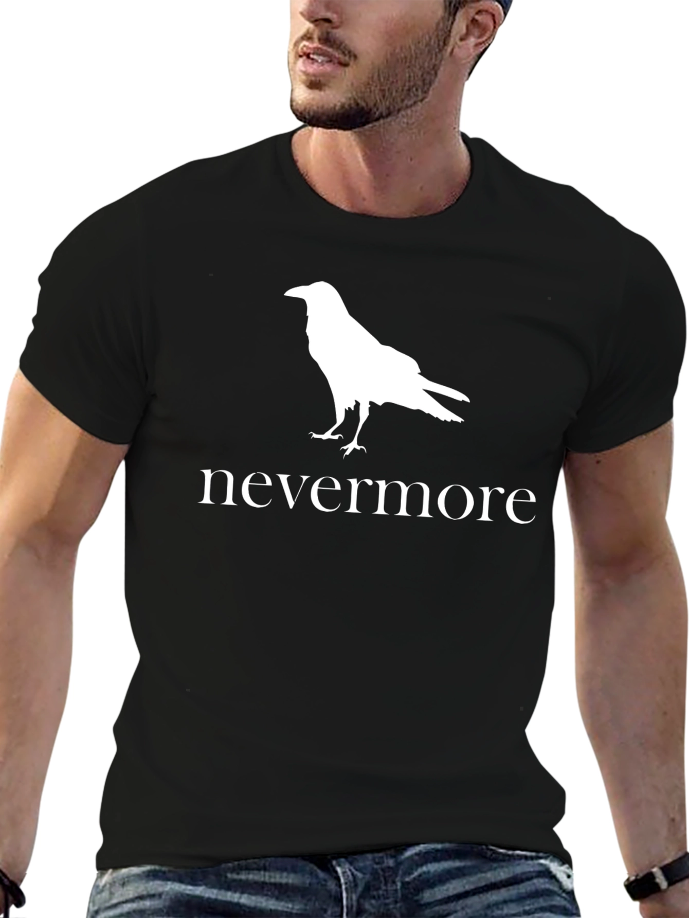 Nevermore Raven Graphic T-Shirt - Black