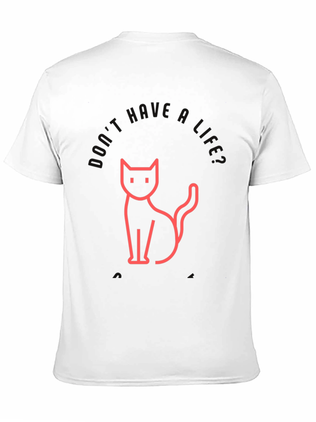 Mens Black T-Shirt with Cat Graphic