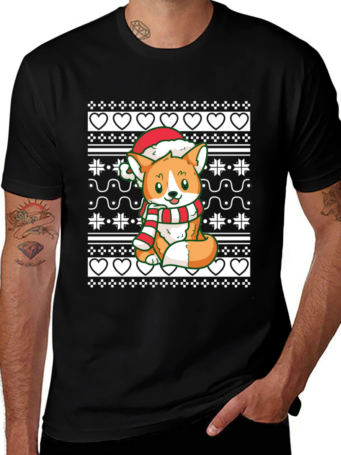 Festive Corgi Christmas T-Shirt