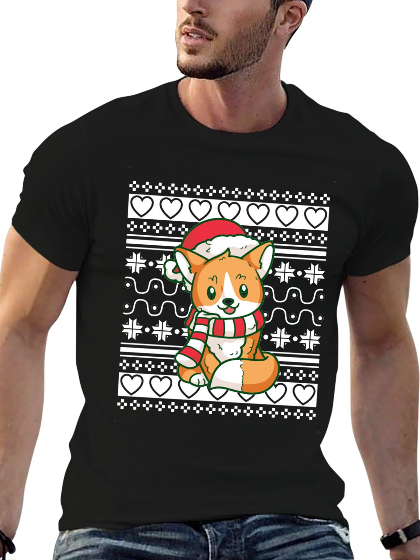 Festive Corgi Christmas T-Shirt