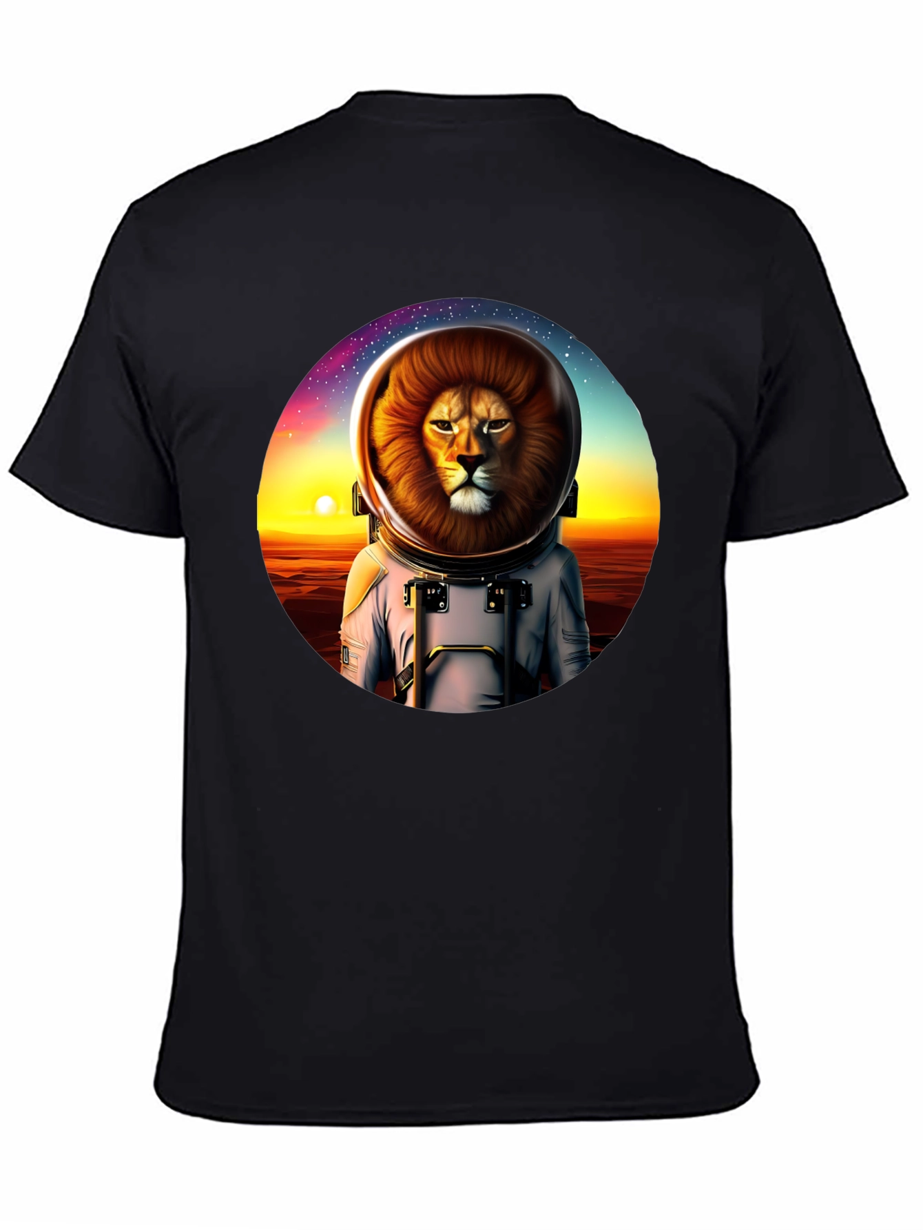 Lion Astronaut Graphic Tee - Space Adventure