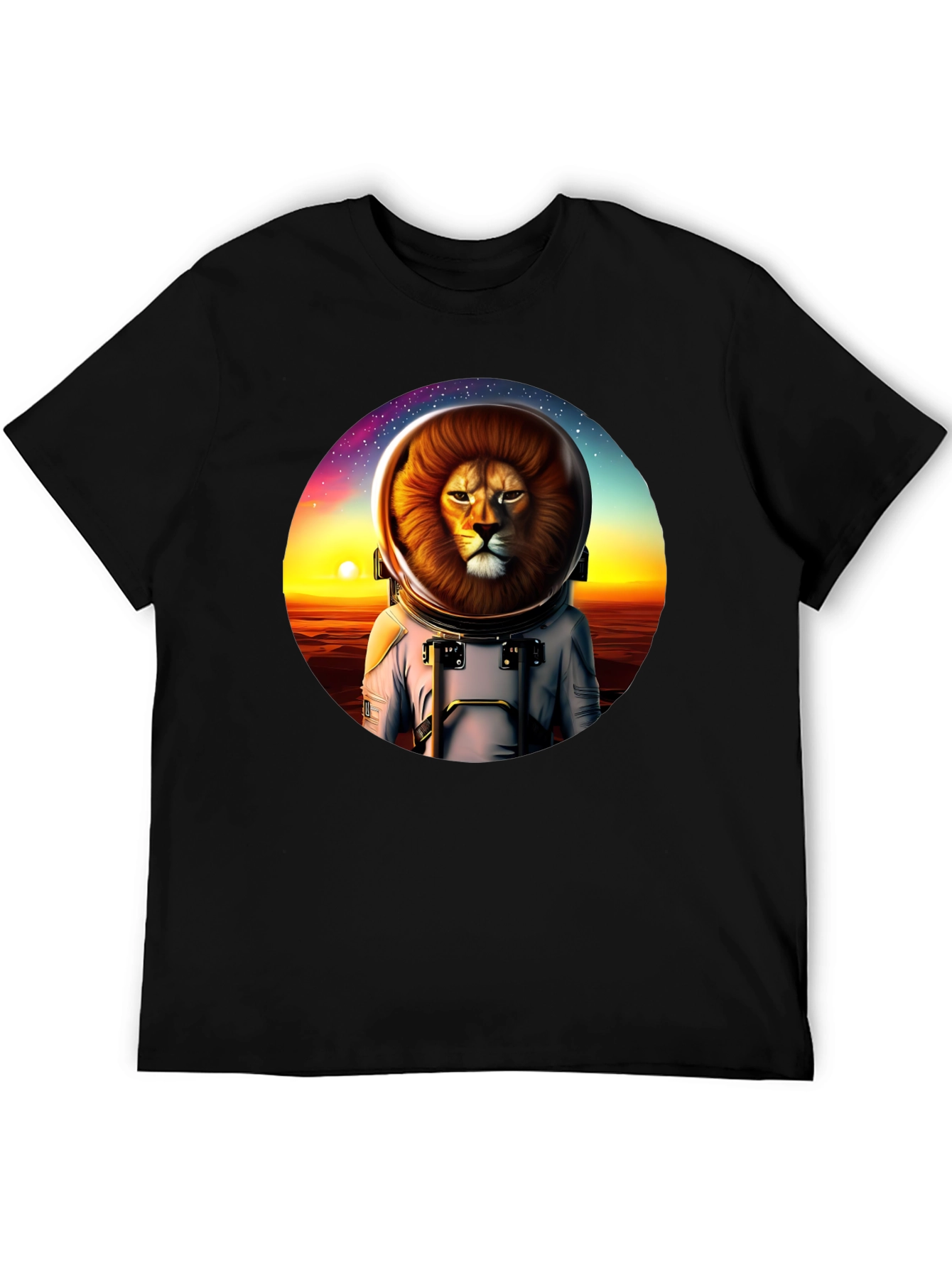 Lion Astronaut Graphic Tee - Space Adventure