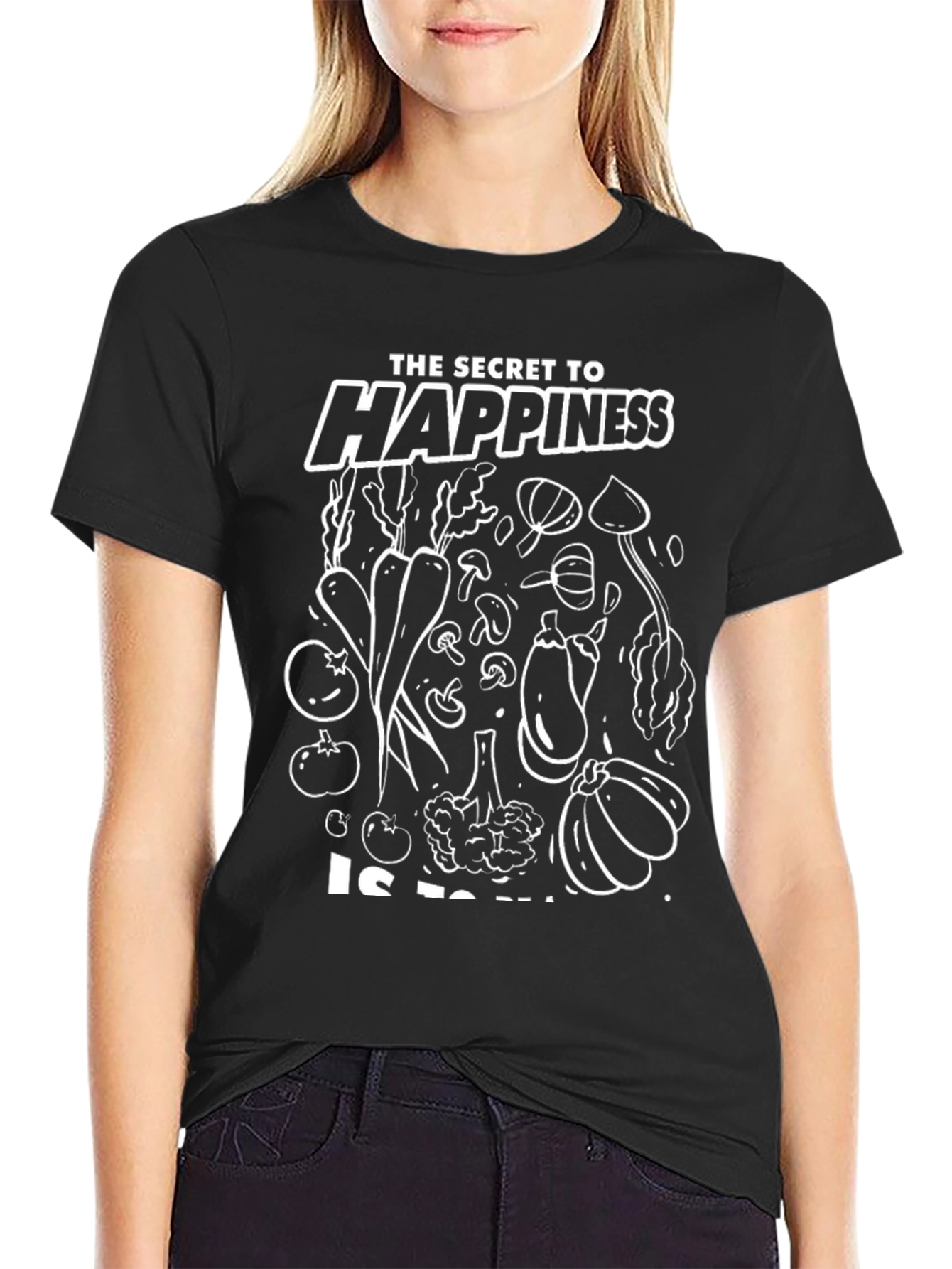 Secret to Happiness Vegan Graphic Tee