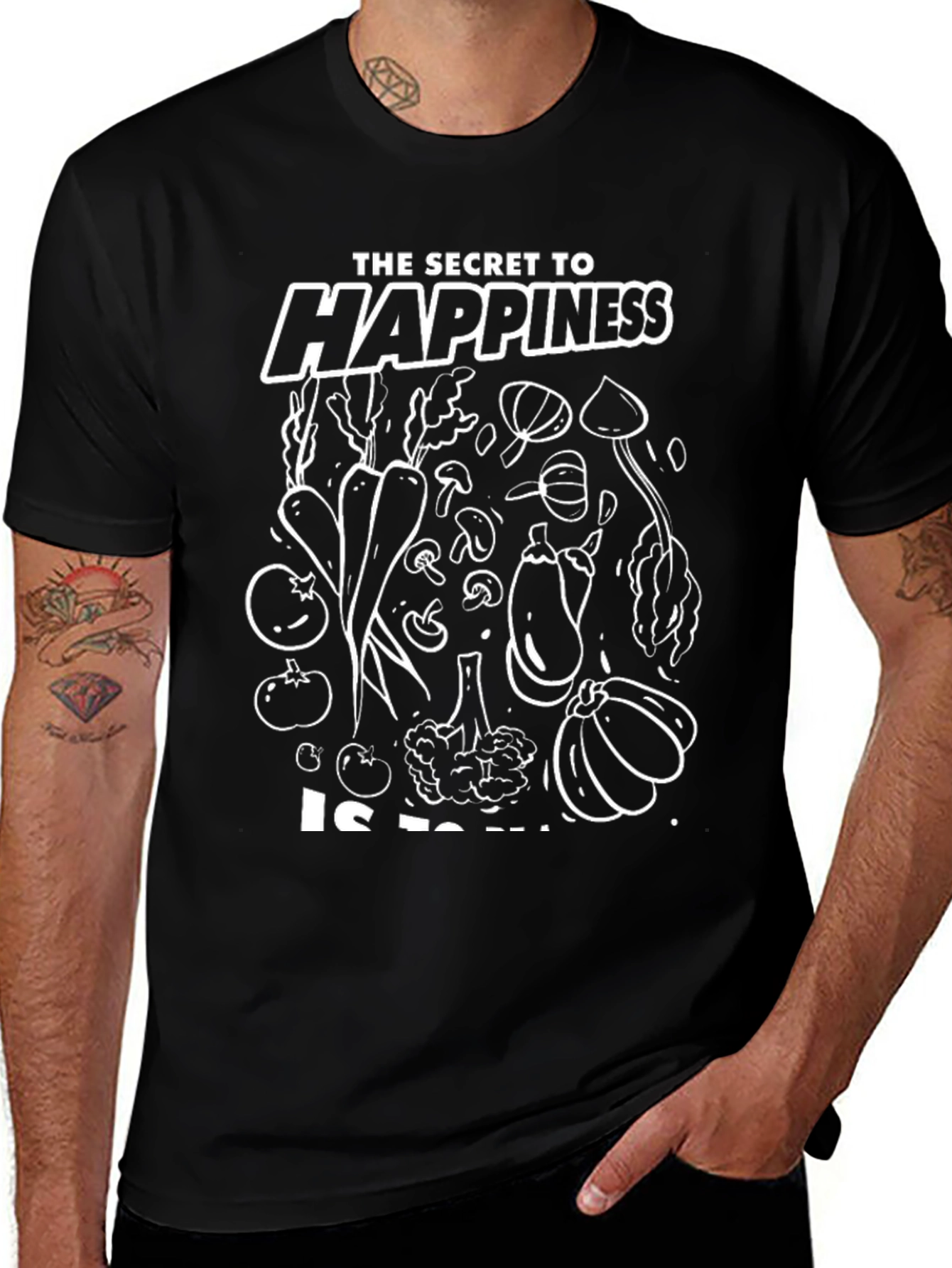 Secret to Happiness Vegan Graphic Tee