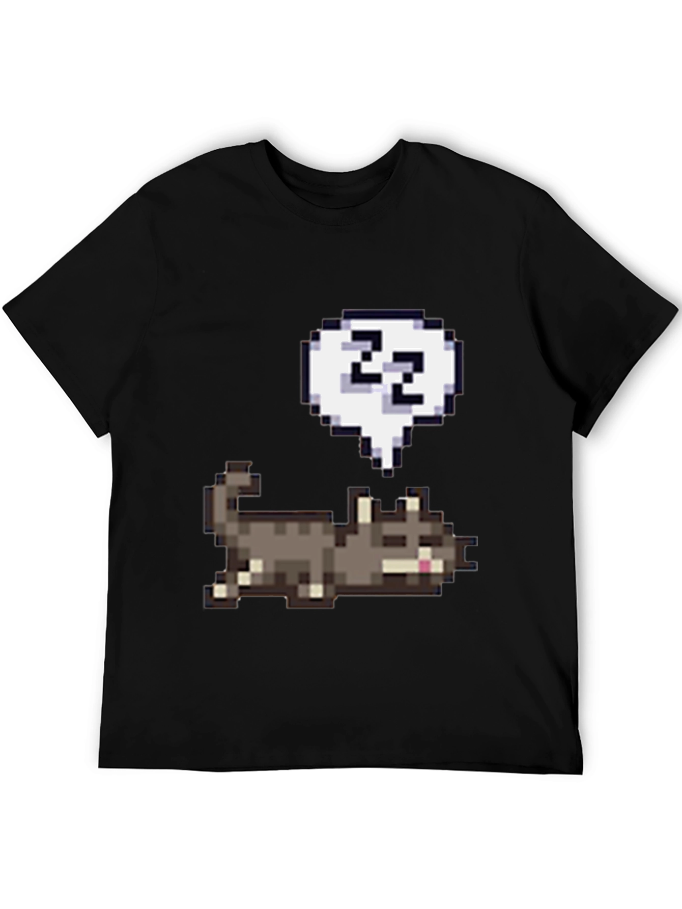 Pixel Cat Sleep T-Shirt - Cute & Comfy