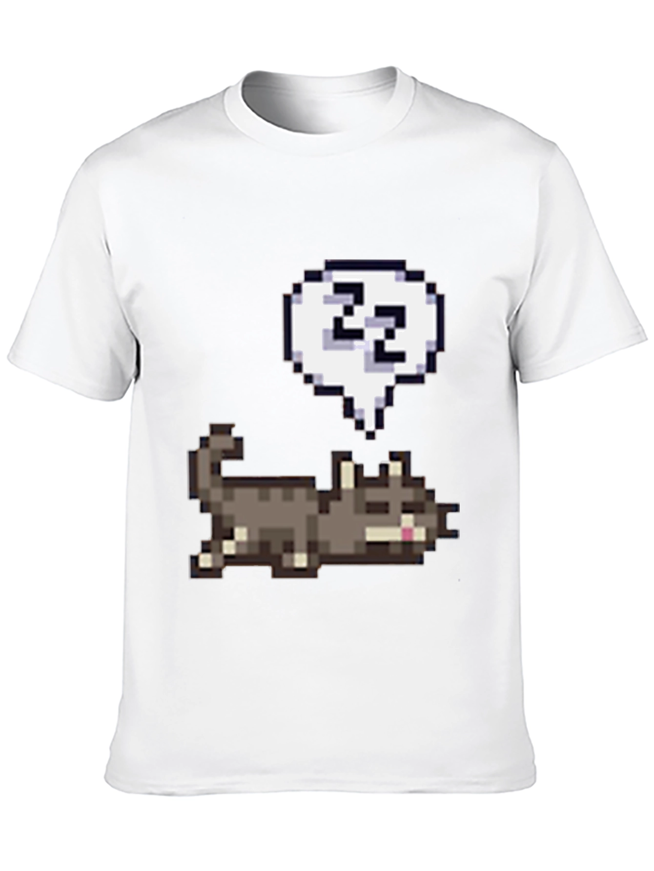 Pixel Cat Sleep T-Shirt - Cute & Comfy