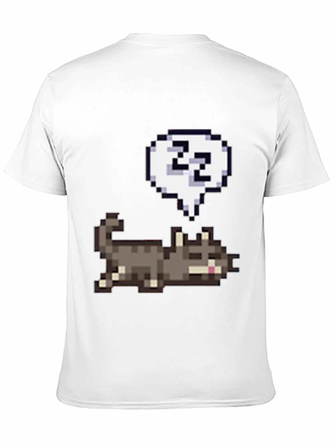 Pixel Cat Sleep T-Shirt - Cute & Comfy